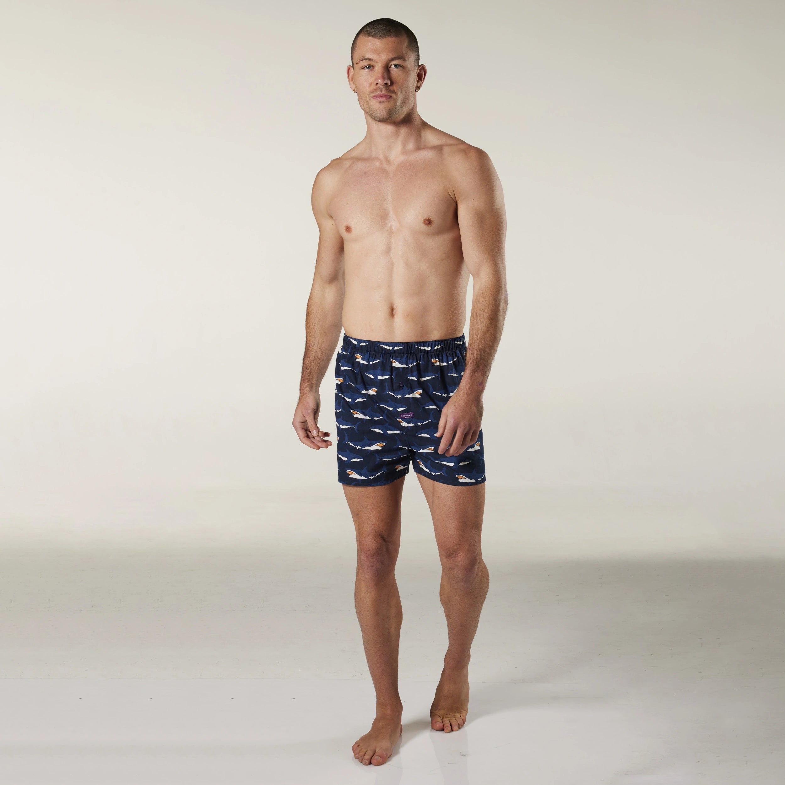 Men's Set Sail Cotton Boxer Shorts 3 Pack Model Image 5