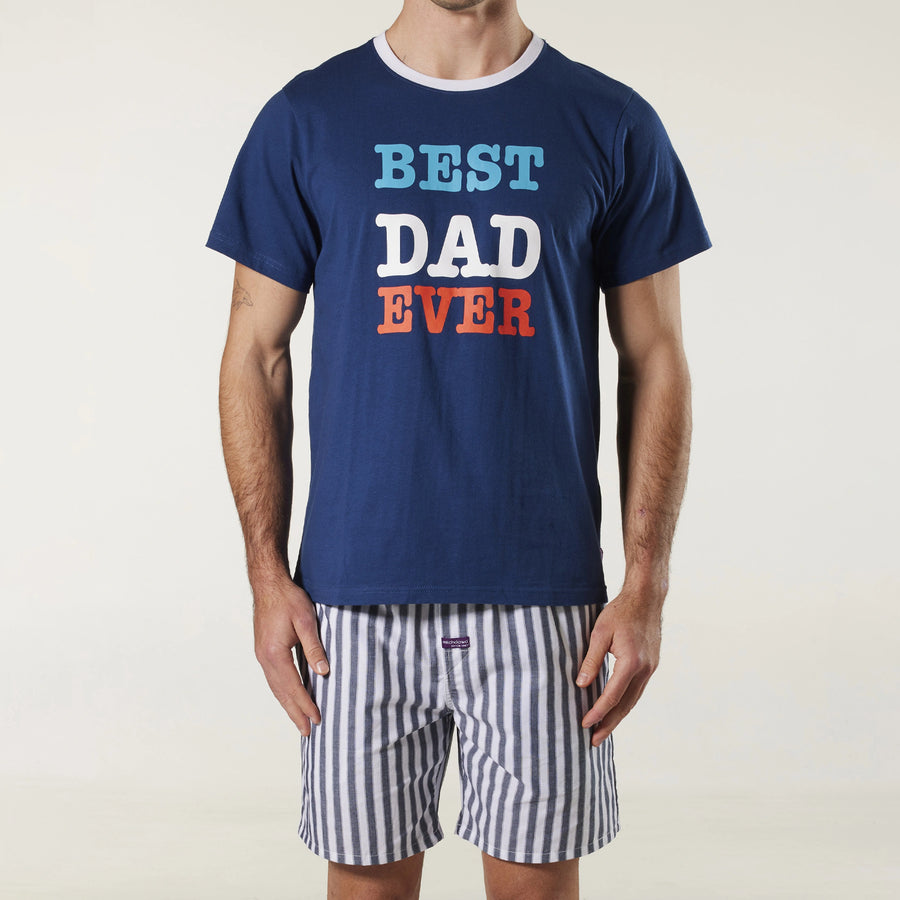 Men's Best Dad Ever Cotton Pyjama Set Model Image # 1