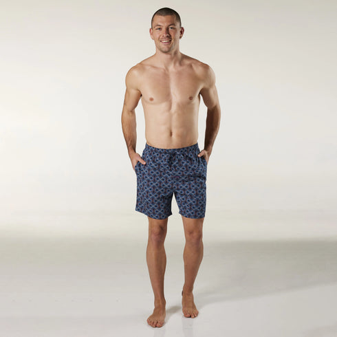 Men's Batik and Manhattan Geo Cotton Sleep Shorts 2 Pack - Denim