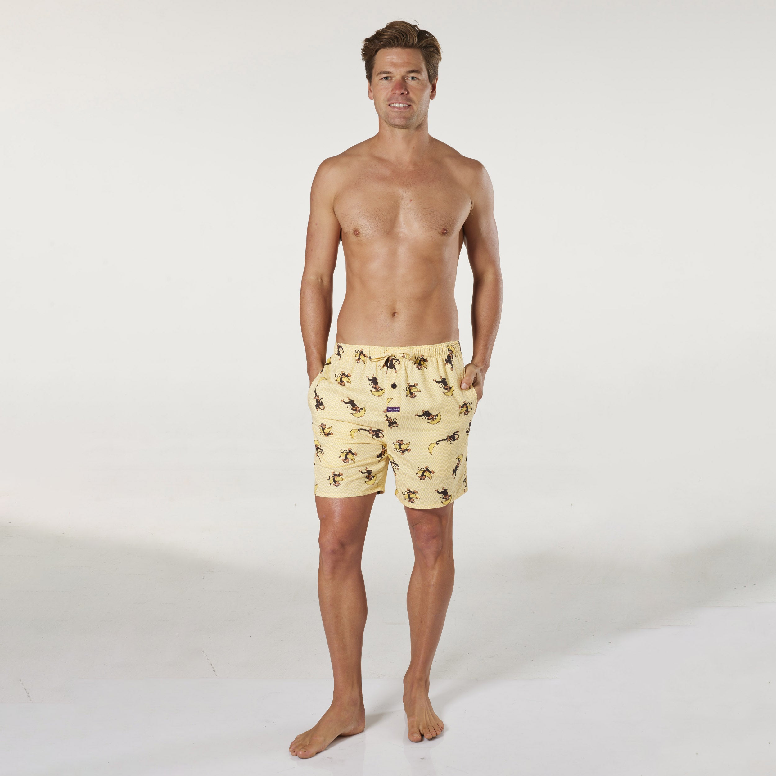 Men's Banana Monkey Cotton Sleep Shorts Image 3