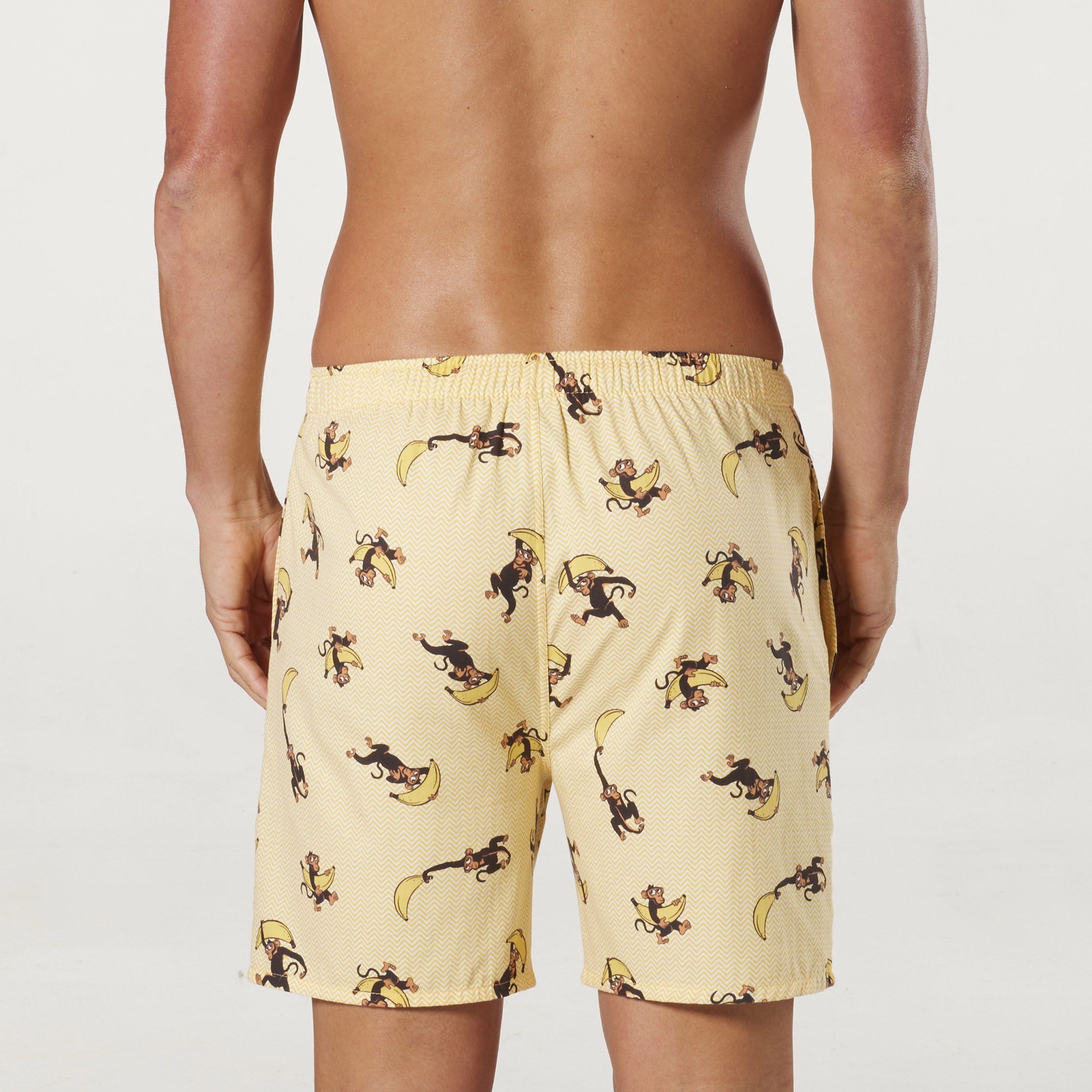 Men's Banana Monkey Cotton Sleep Shorts Image 4