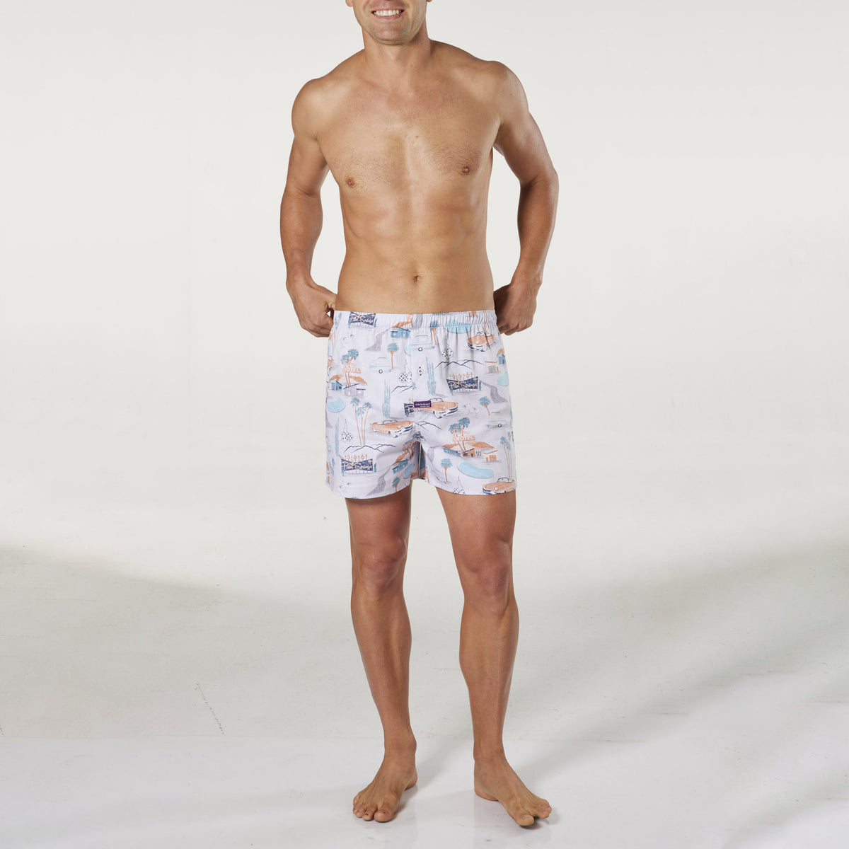 Men's Palm Springs Cotton Boxer Shorts - White – Mitch Dowd