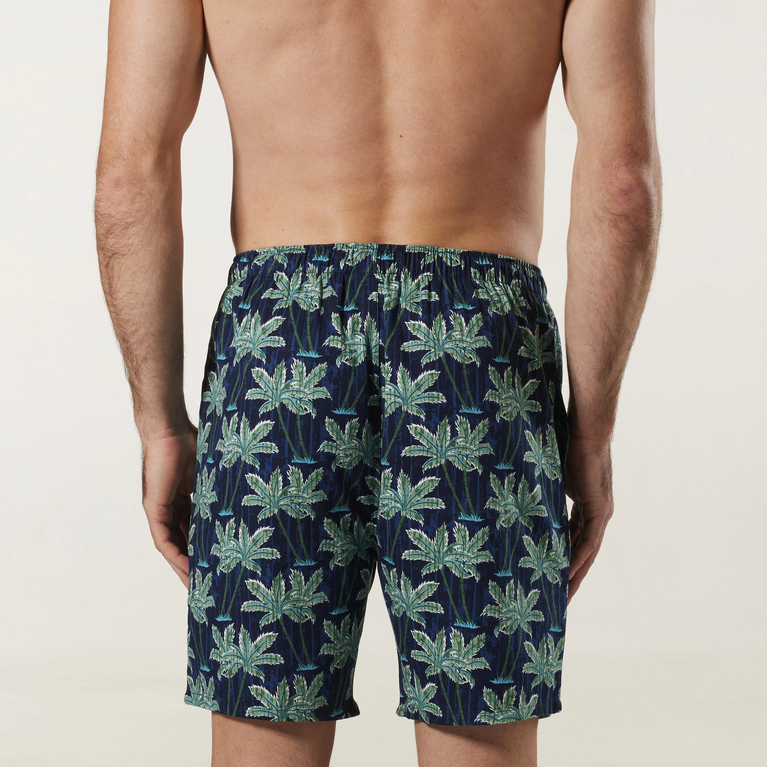 Men's Hawaiian Charm Cotton Sleep Shorts 2 Pack - Blue & Navy - Image 5