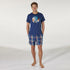 Men's Surf Check Cotton Pyjama Set - Denim