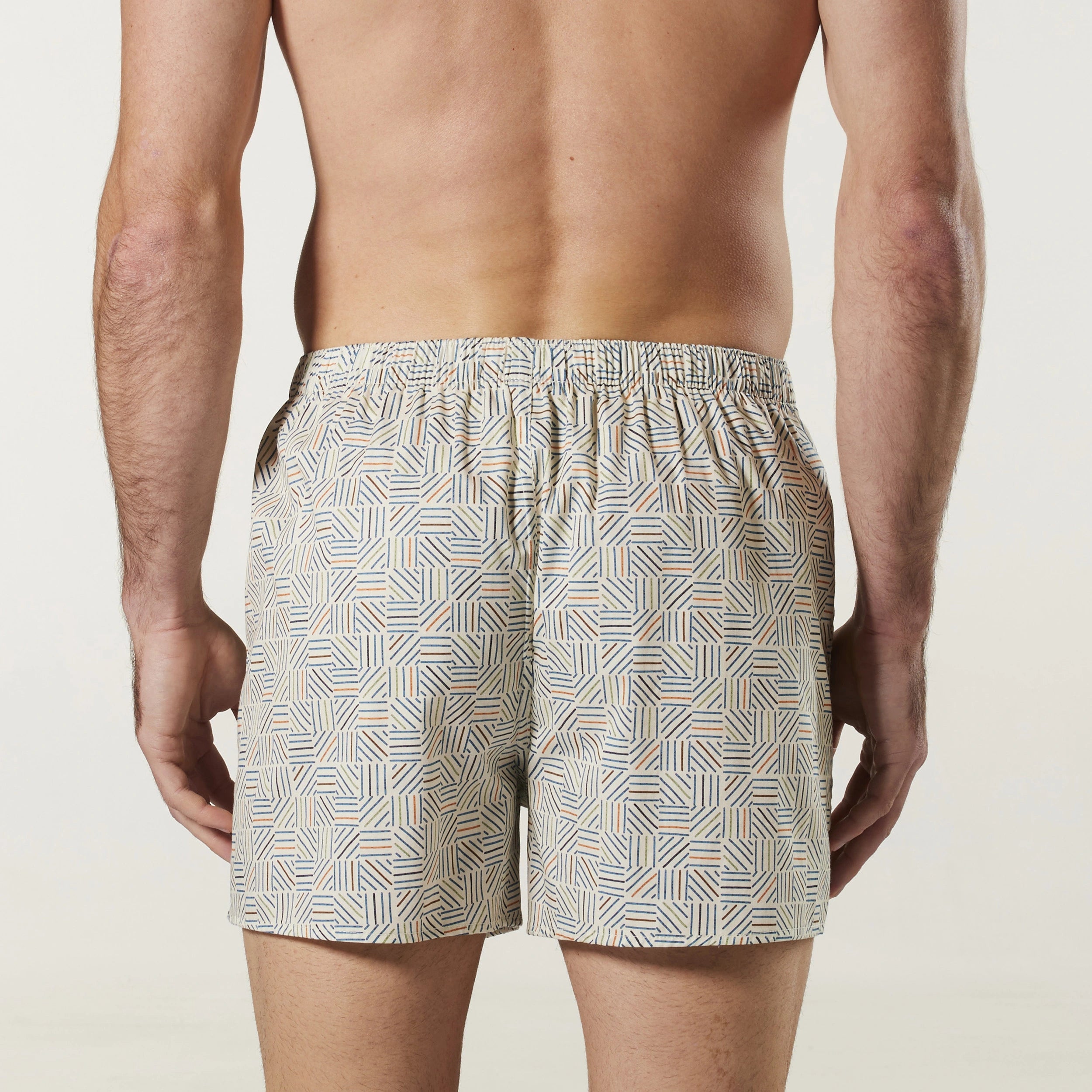 Men's Crosshatch Geo Cotton Boxer Short Model Image 3