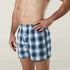 Men's Prairie Check Cotton Stretch Boxer Shorts - Blue