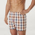 Men's Desert Check Cotton Stretch Boxer Shorts - Orange