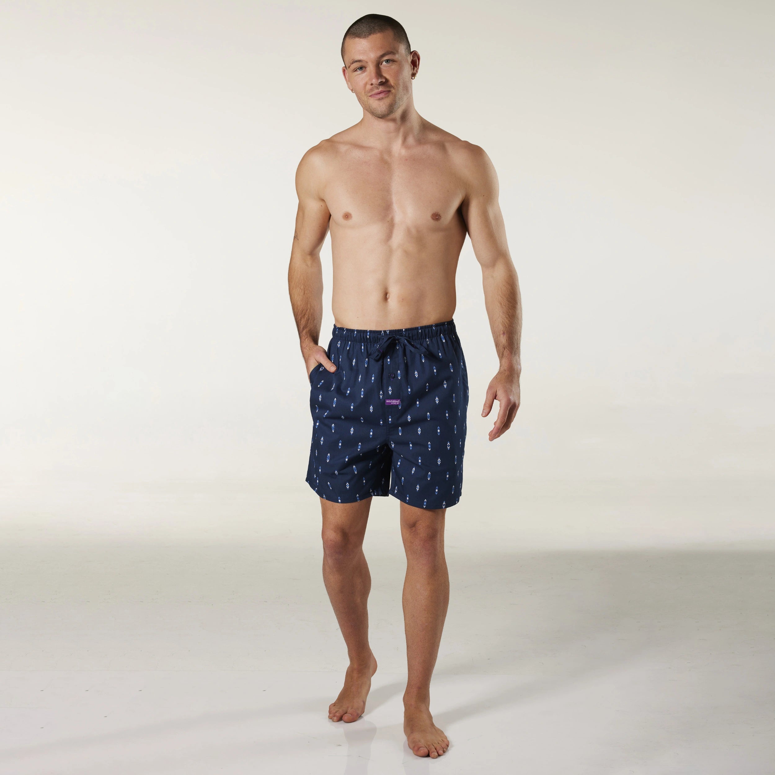 Men's Flint Cotton Sleep Short Model Image 4