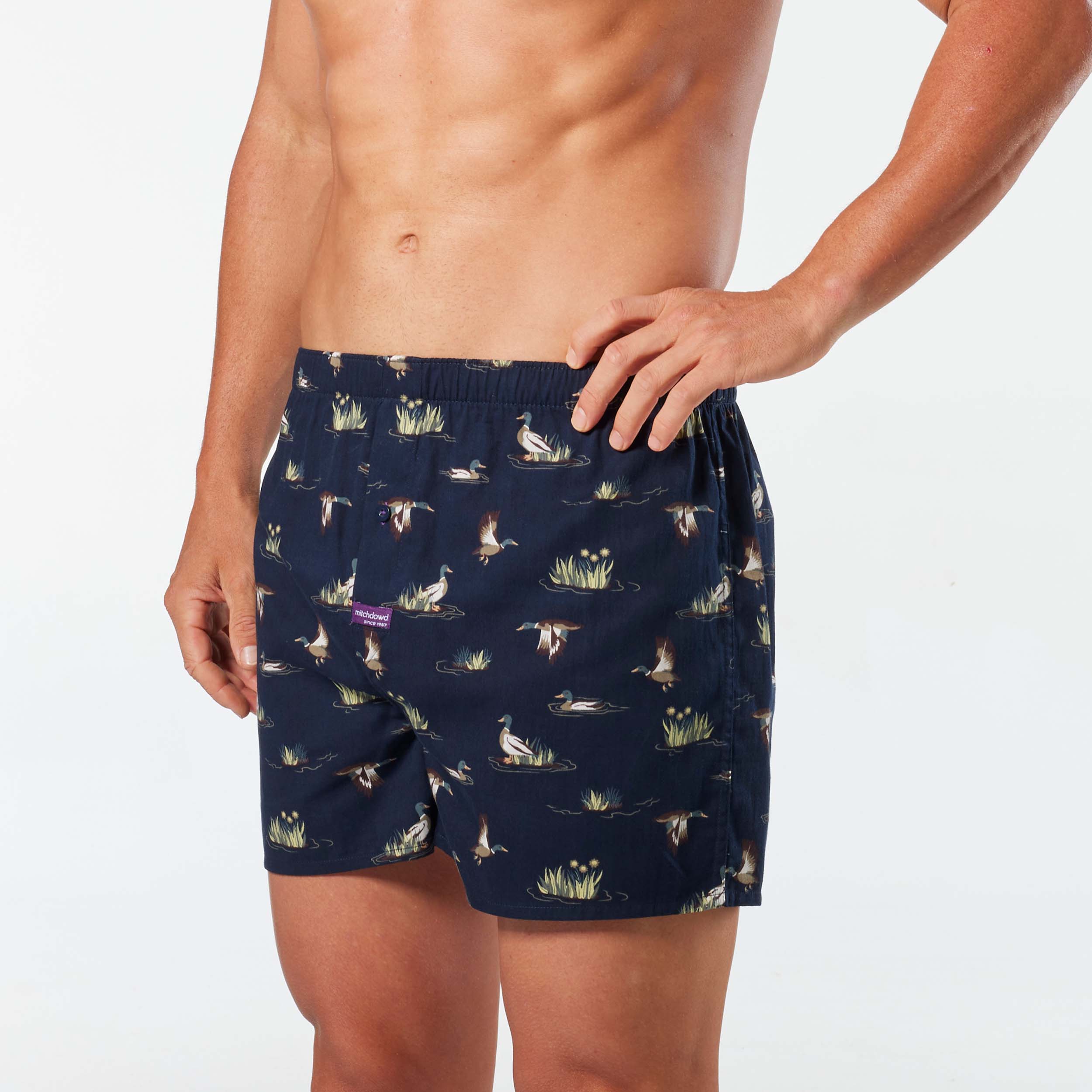 Men's Wood Ducks Cotton Boxer Short 3 Pack - Green - Image 3