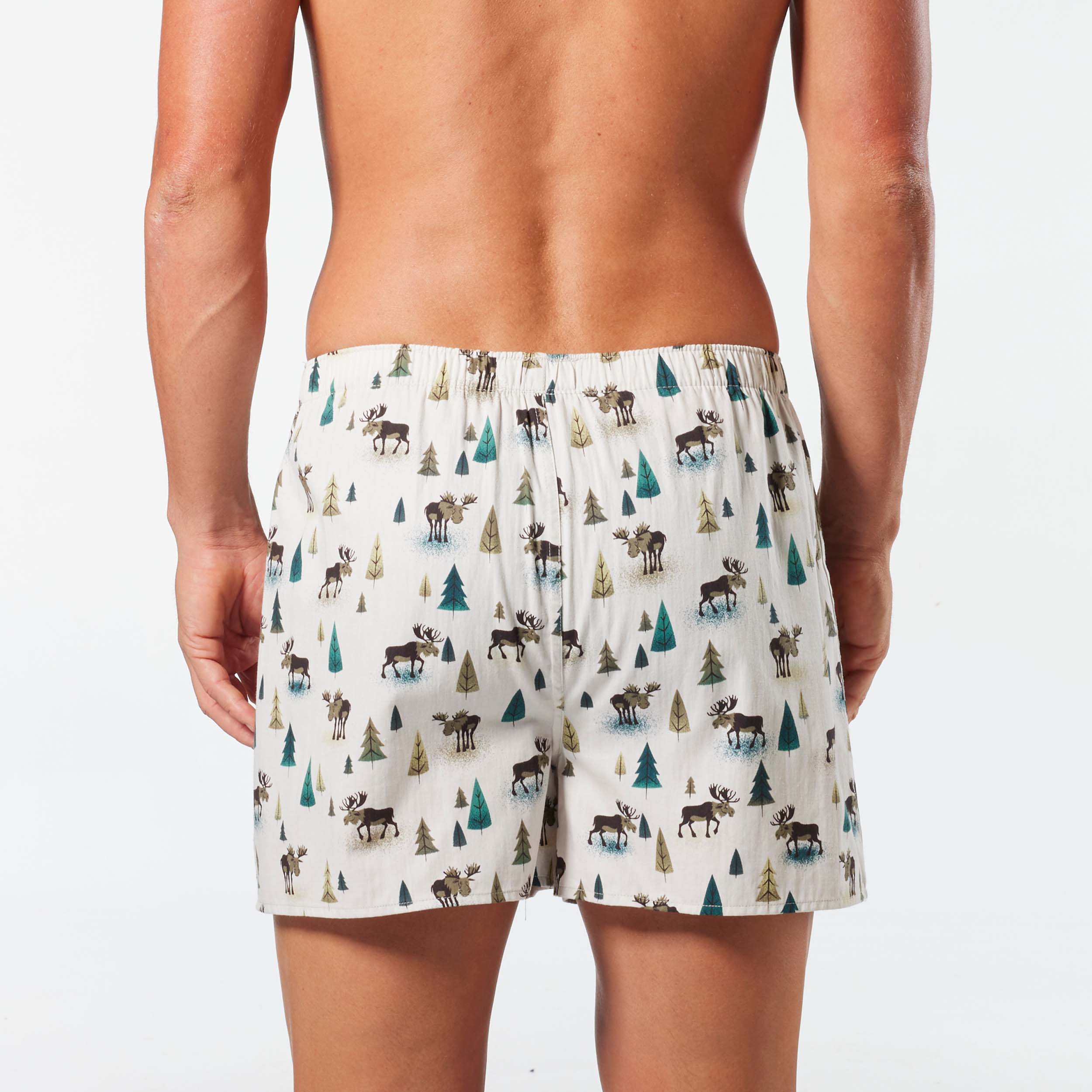 Men's Bear & Moose Cotton Boxer 3 Pack - Blue - Image 4