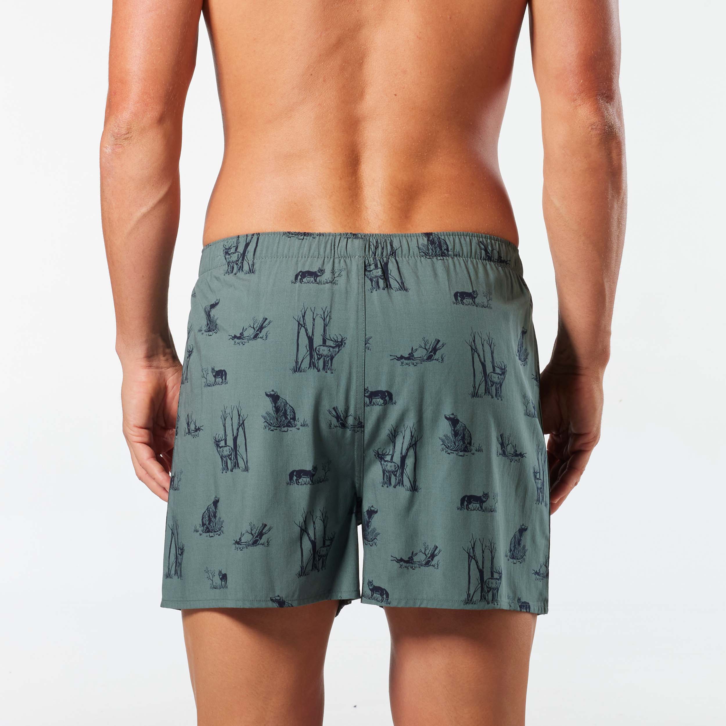 Men's Forest Icons Bamboo Boxer Shorts - Green - Image 3