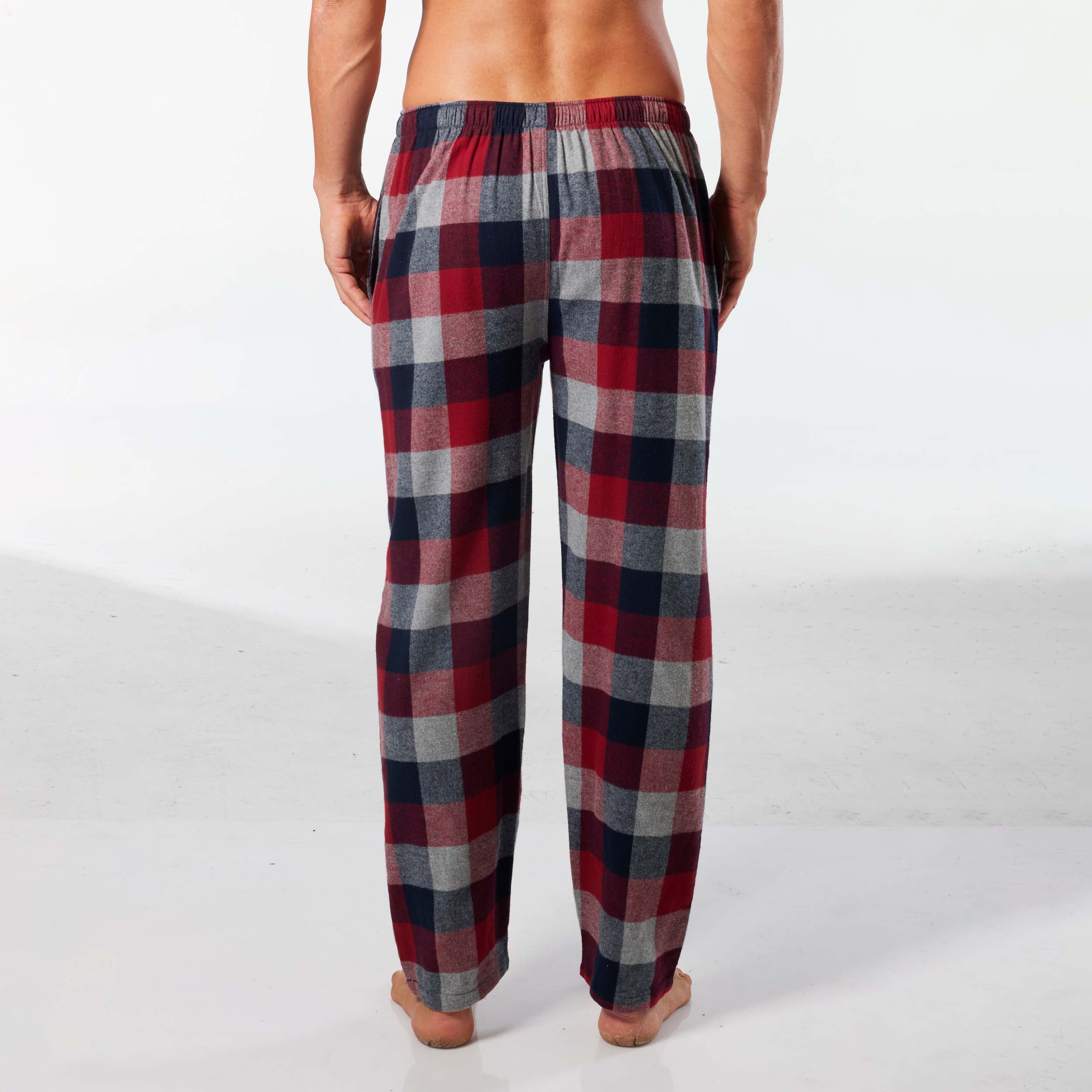 Men's Richard Check Cotton Flannel Sleep Pant - Red - Image 3