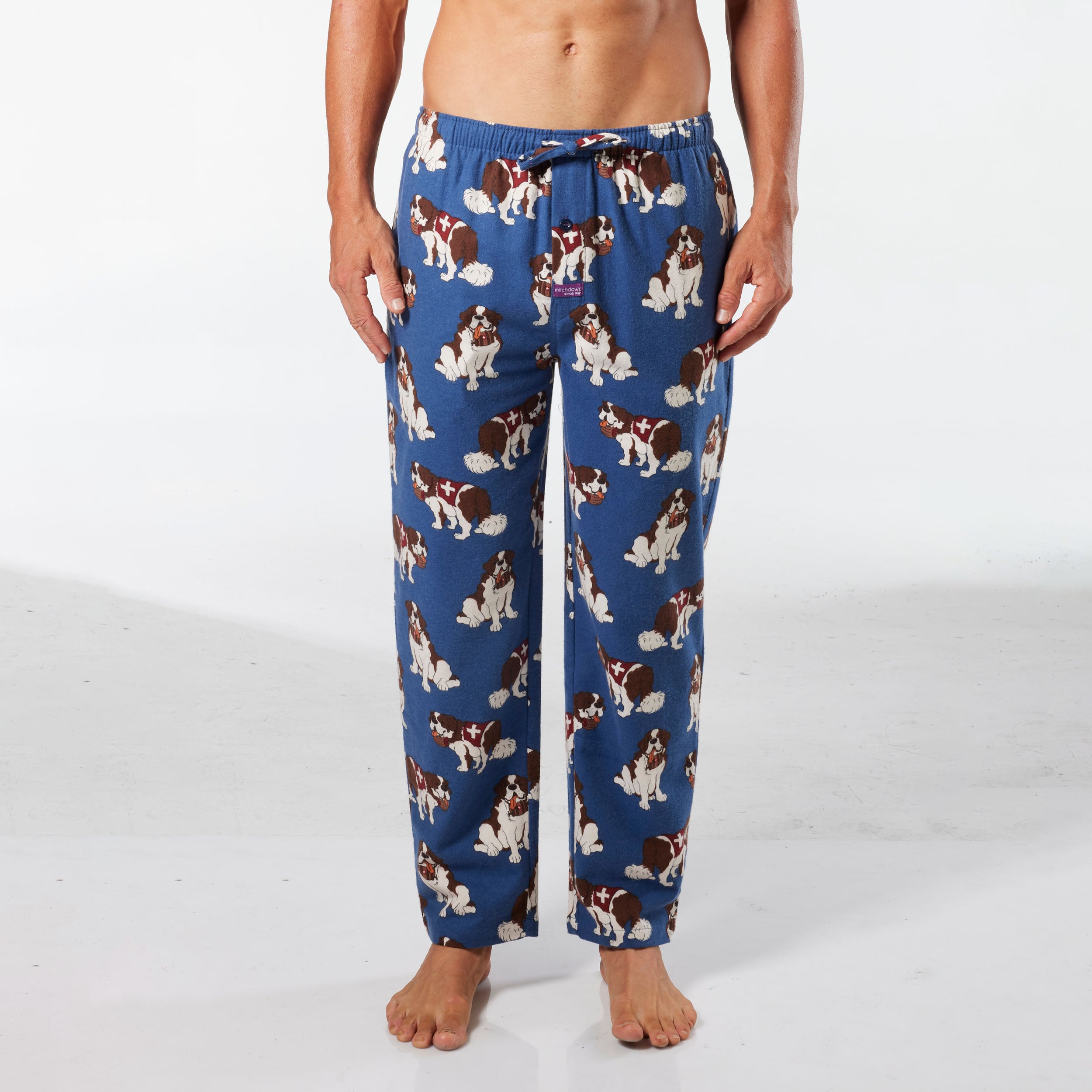 Men's Rescue Dogs Cotton Flannel Sleep Pant - Dark Blue - Image 1