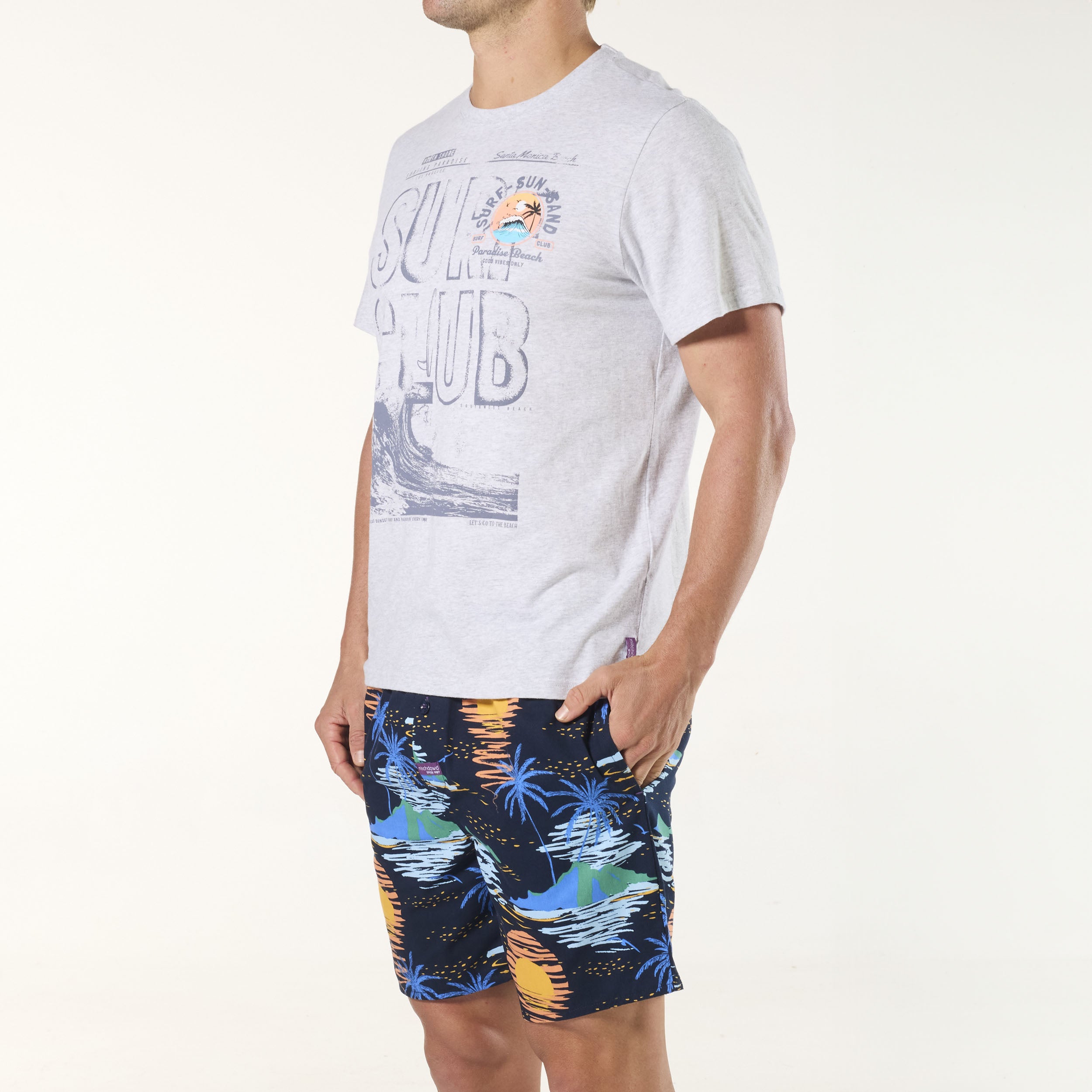 Men's Surf, Sun & Sand Cotton Pyjama Set - Navy - Image 2