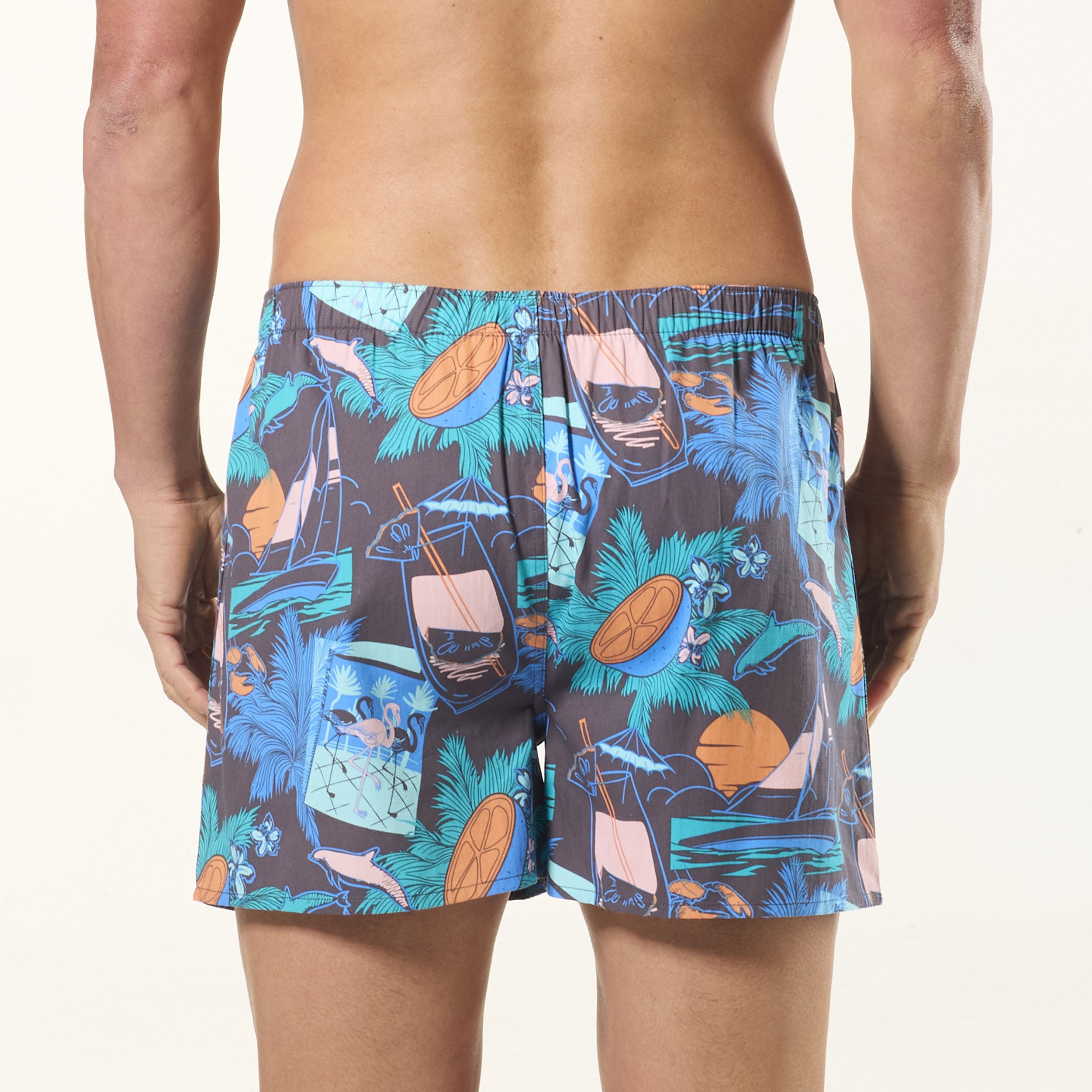 Men's Miami Cocktail Cotton Boxer 3 Pack - Blue - Image 4