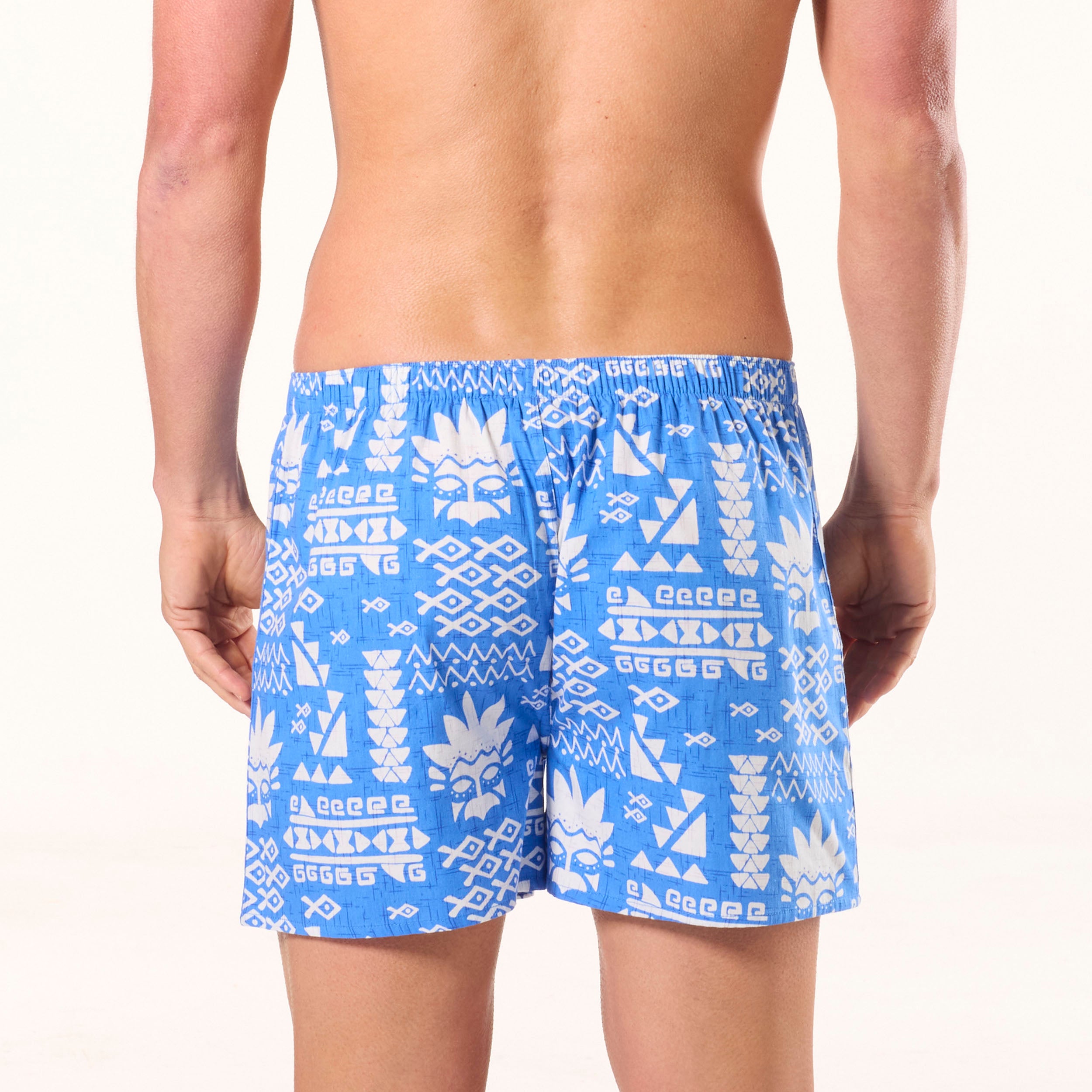 Men's Kahuna Wave Cotton Boxer Short 3 Pack - Blue - Image 4