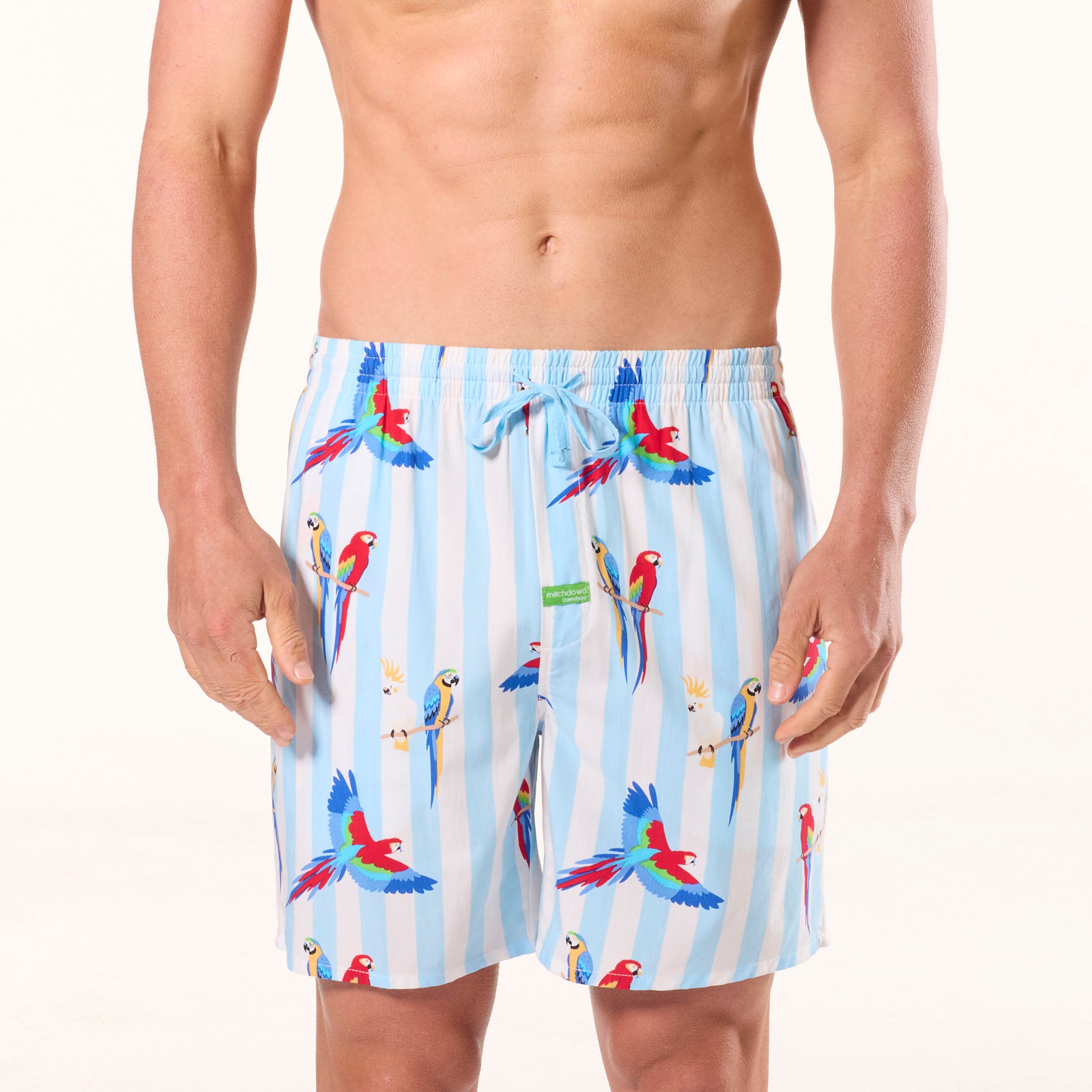 Men's Parrot Trooper Bamboo Sleep Short - Blue - Image 1