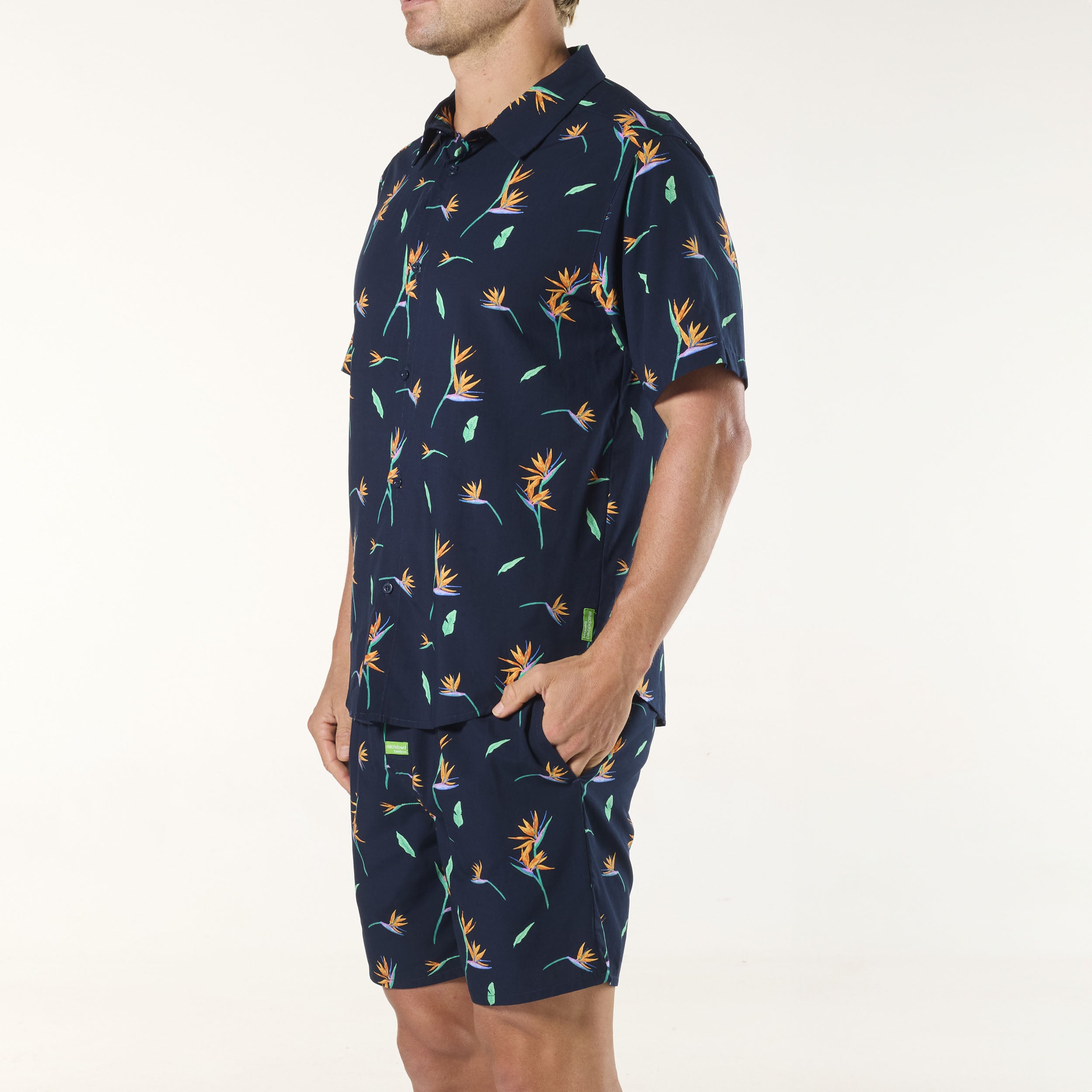 Men's Paradise City Bamboo Pyjama Set - Navy - Image 2