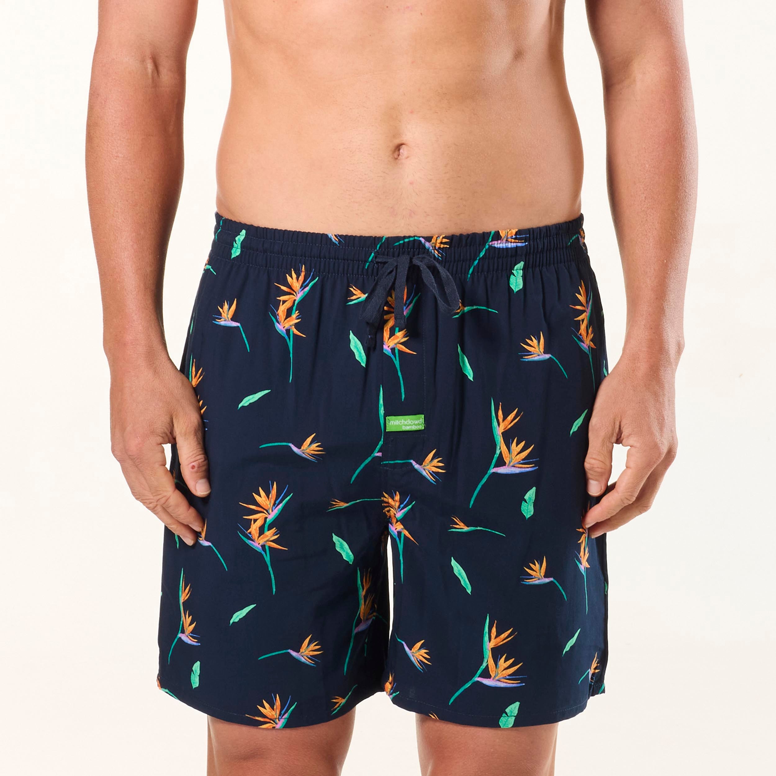 Men's Paradise City Bamboo Sleep Short - Navy - Image 1