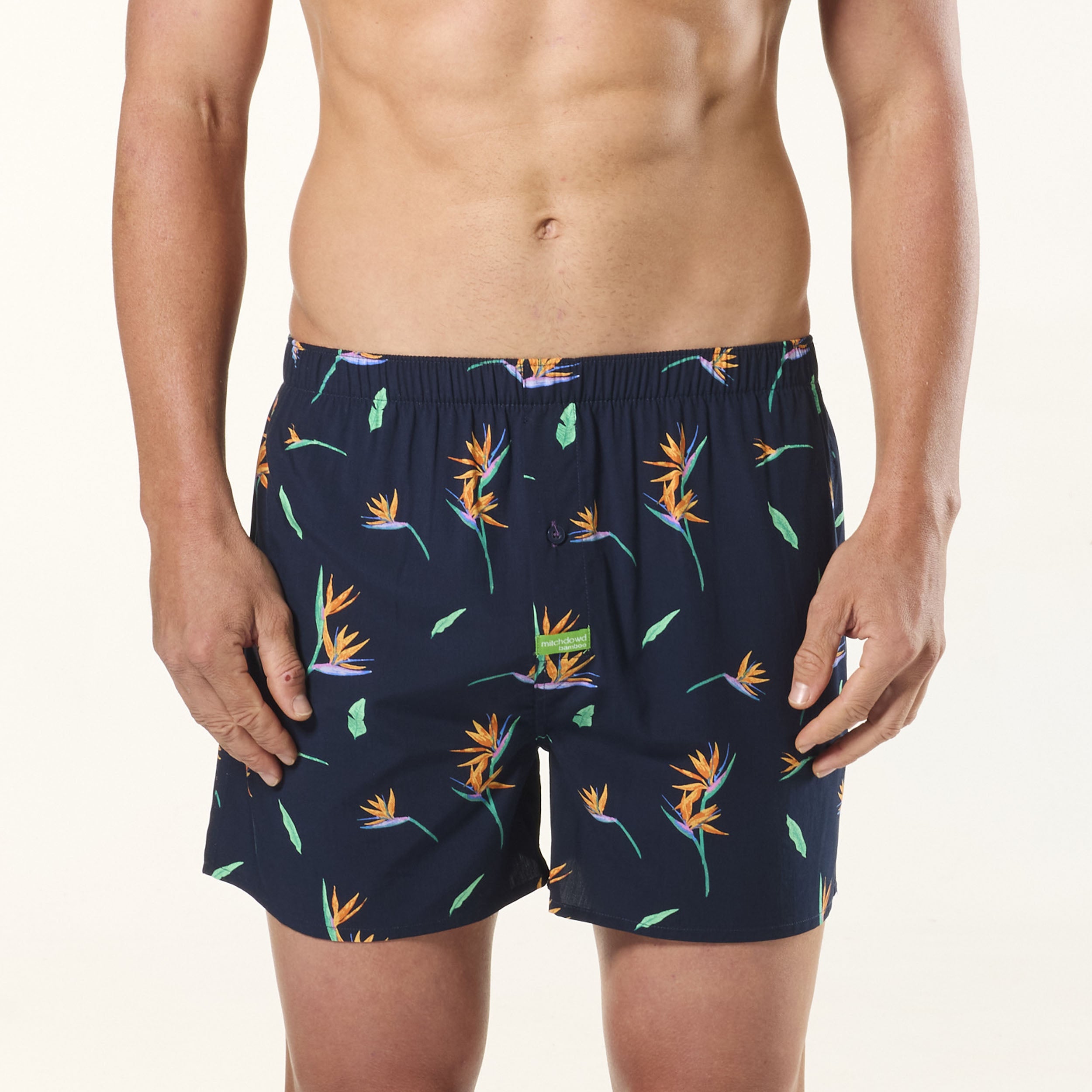 Men's Paradise City Bamboo Boxer Shorts - Navy - Image 1