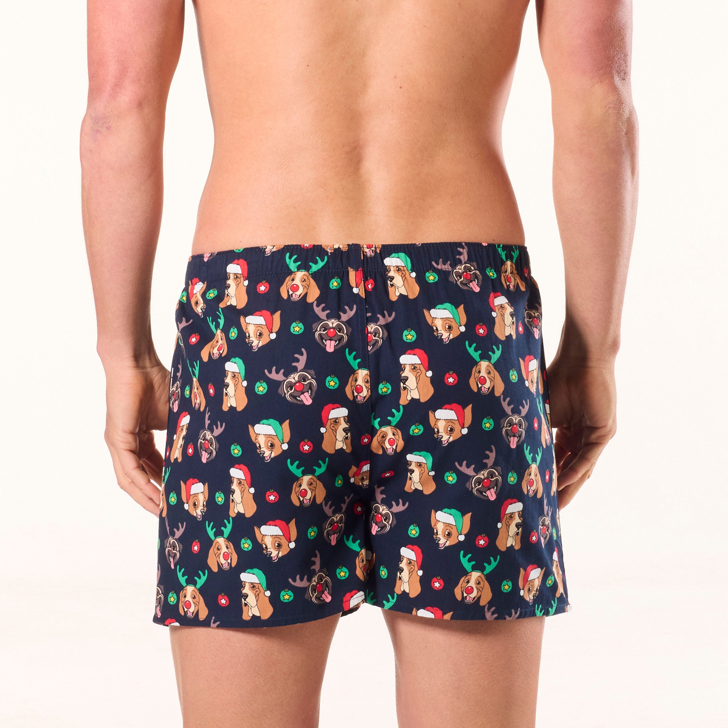 Men's Woofmas Cotton Boxer Shorts - Navy - Image 3