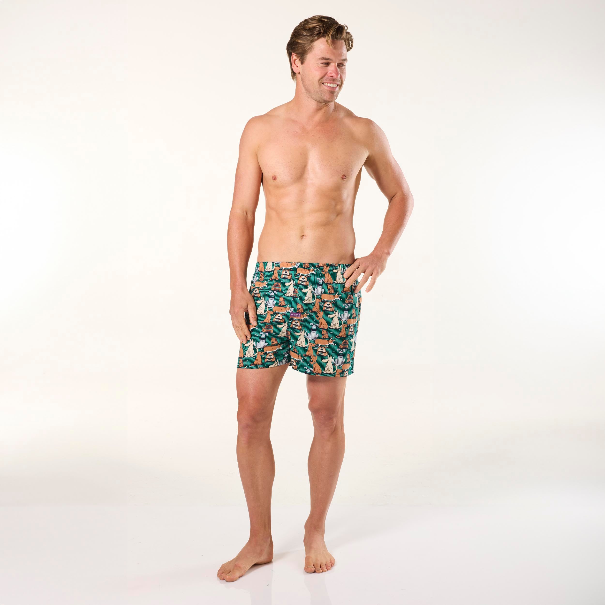 Men's How Much Is That Doggy Cotton Boxer Short 3 Pack - Green - Image 5