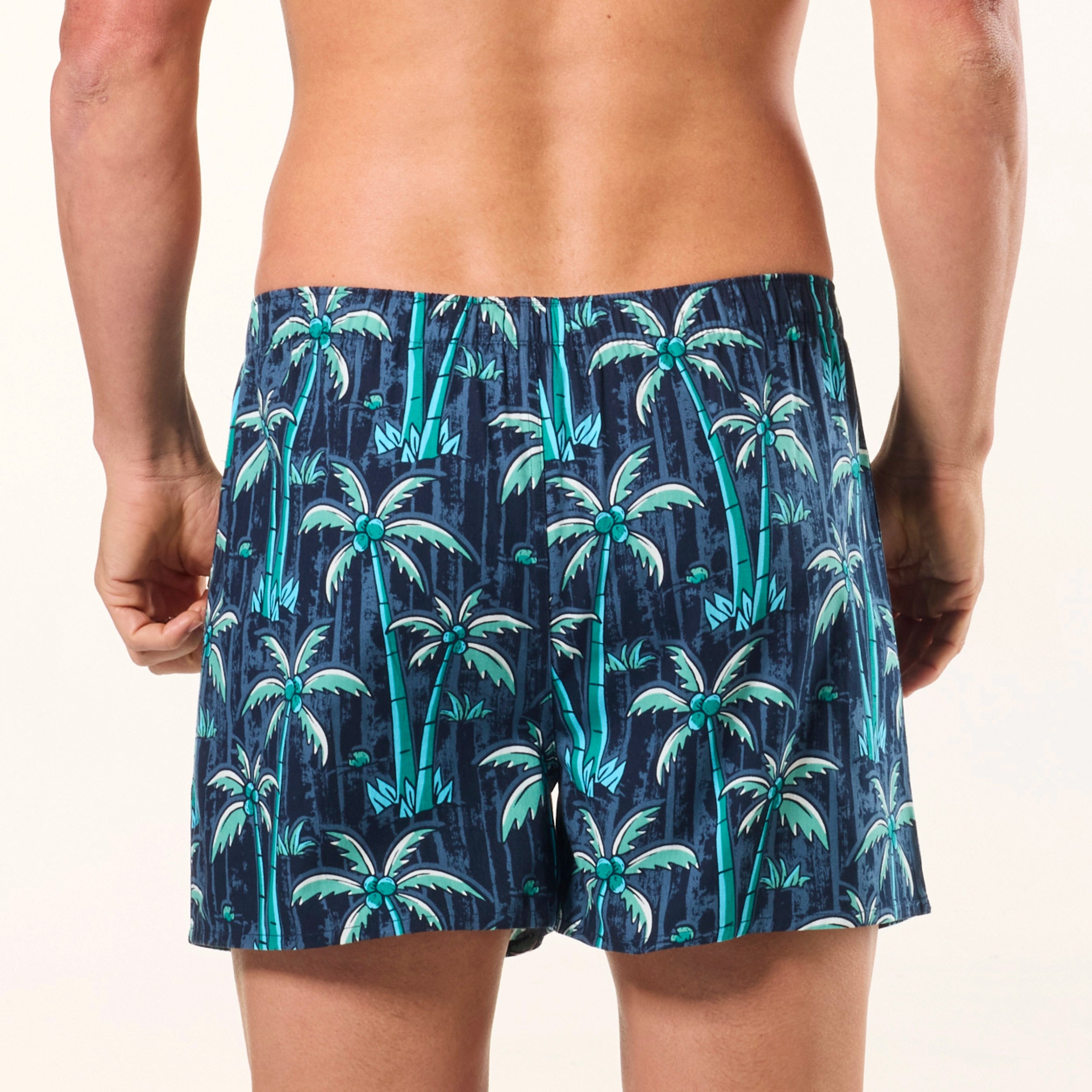 Men's Surfin' Palms Cotton Boxer Short 3 Pack - Green - Image 4