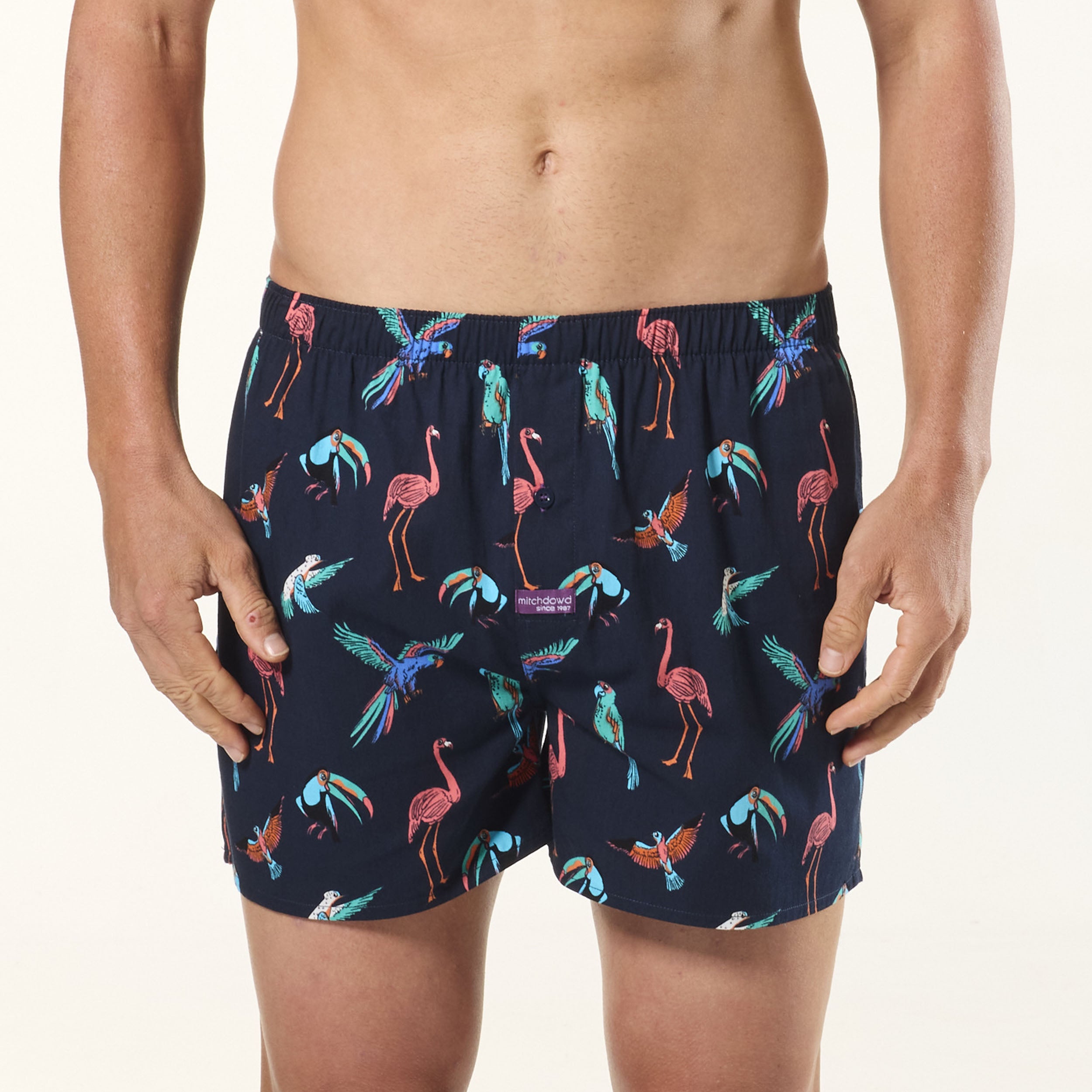 Men's Swooping Birds Cotton Boxer Short 3 Pack - Blue - Image 2