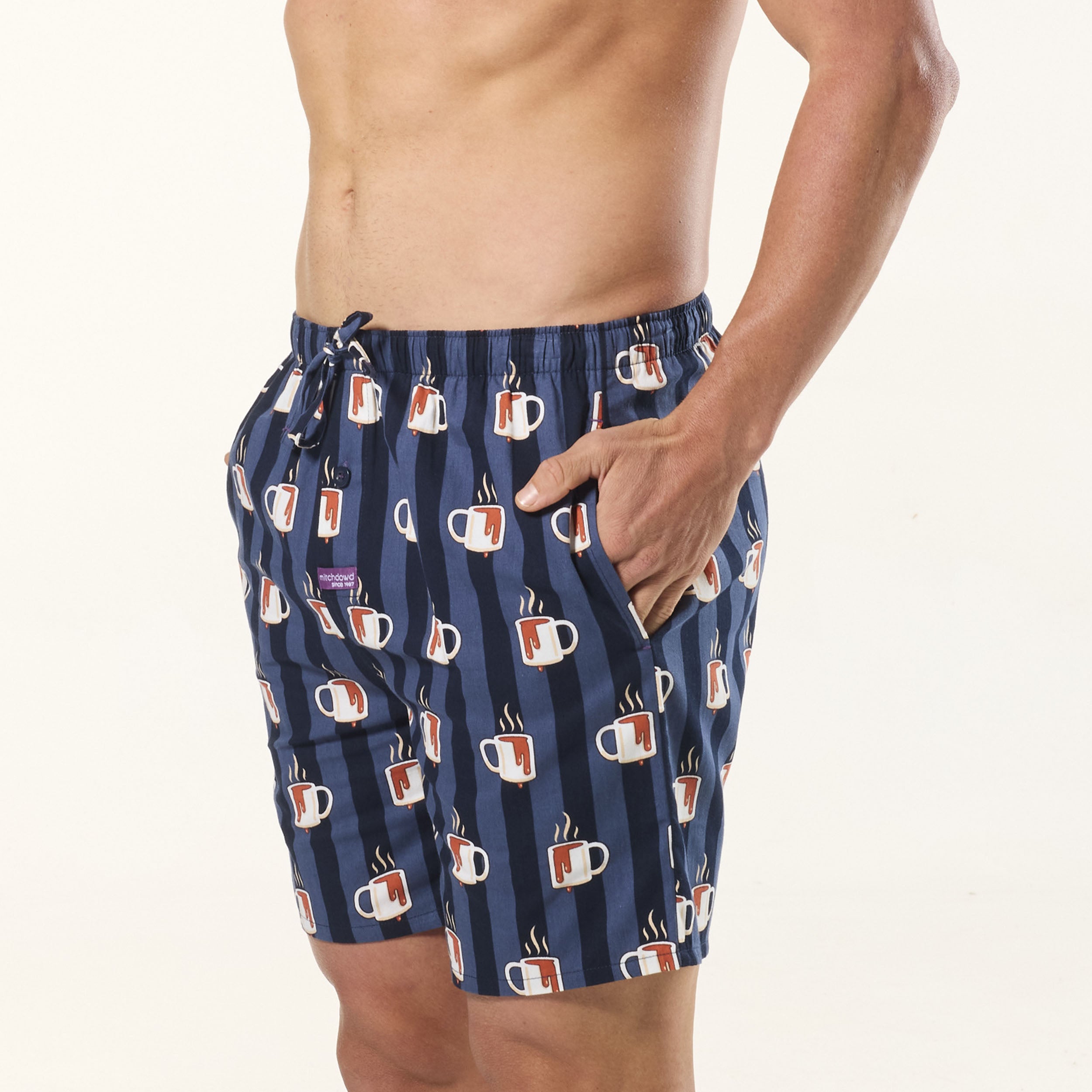 Men's Hangin' Sloths Cotton Sleep Shorts 2 Pack - Navy - Image 3