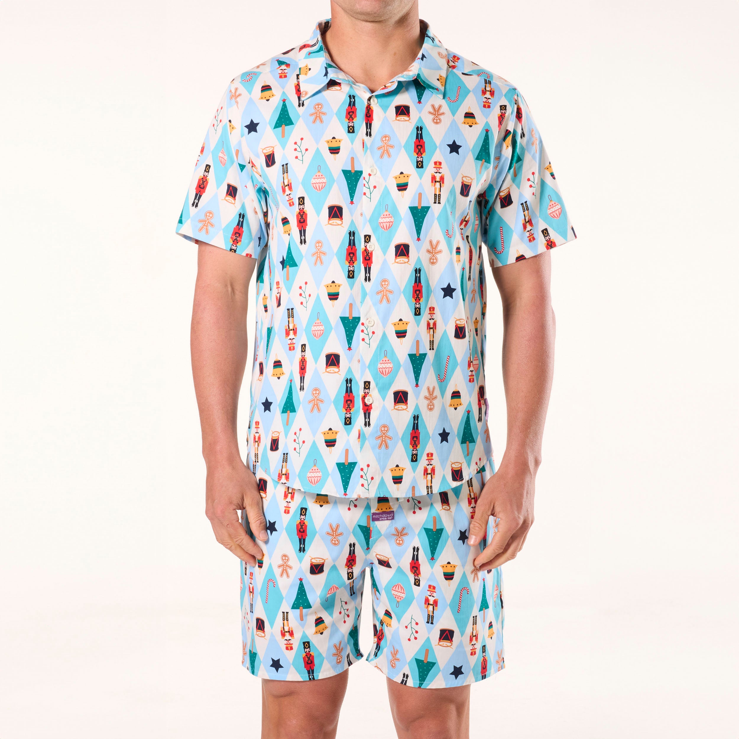 Men's Nutcracker Cotton Pyjama Set - Blue - Image 1