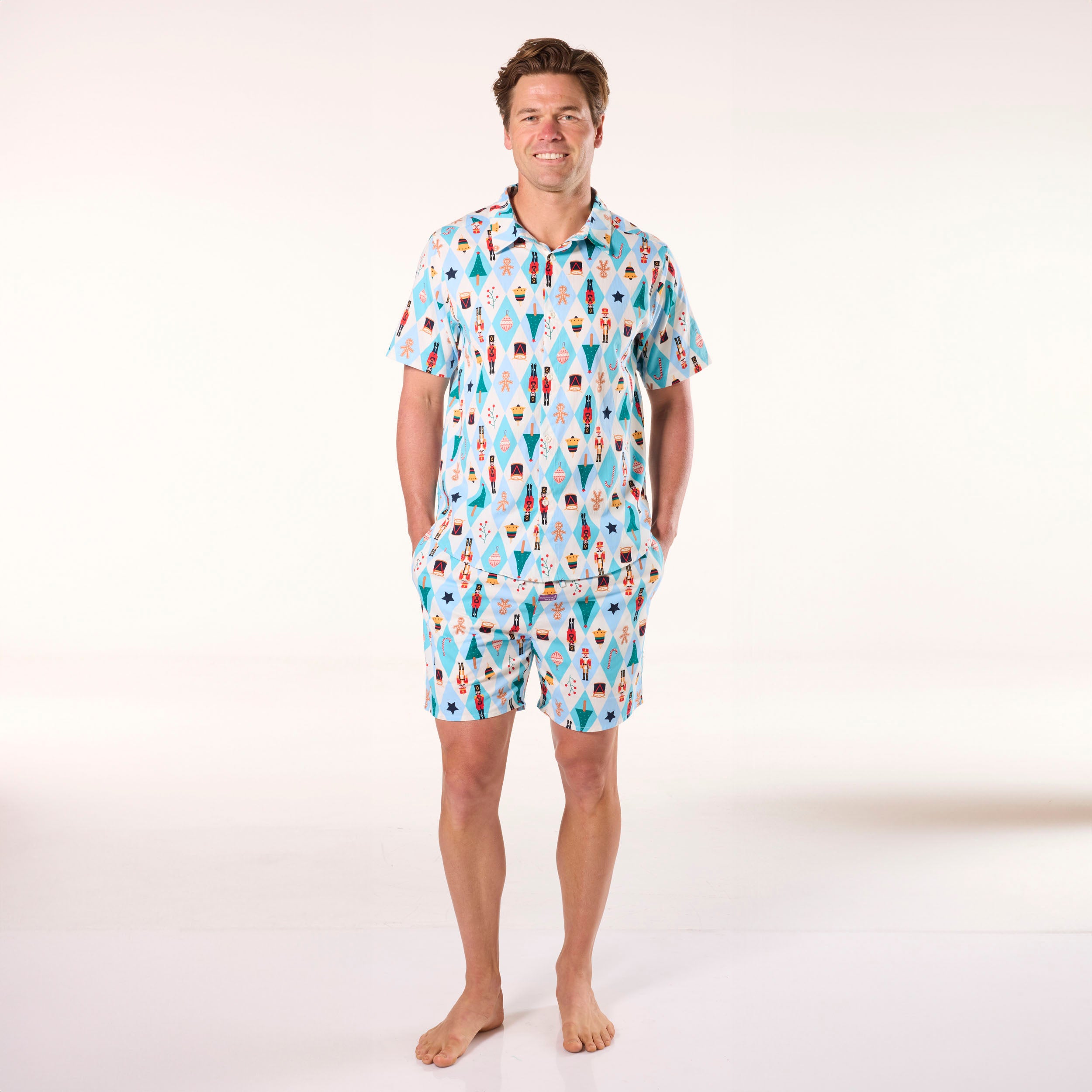 Men's Nutcracker Cotton Pyjama Set - Blue - Image 4