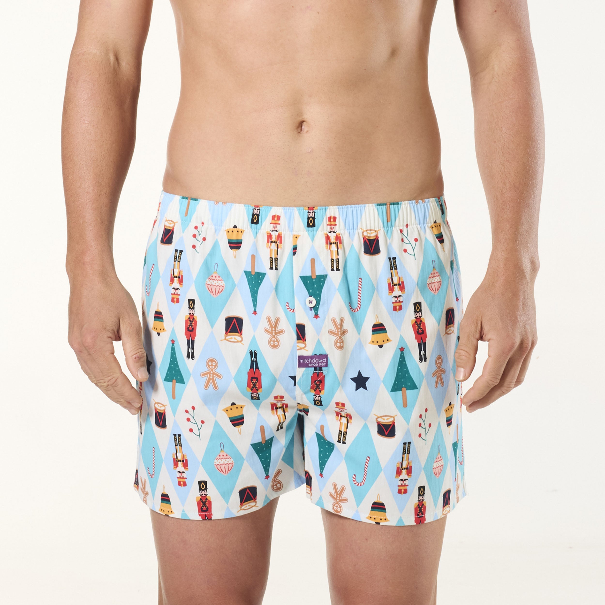 Men's Nutcracker Cotton Boxer Shorts - Blue - Image 1