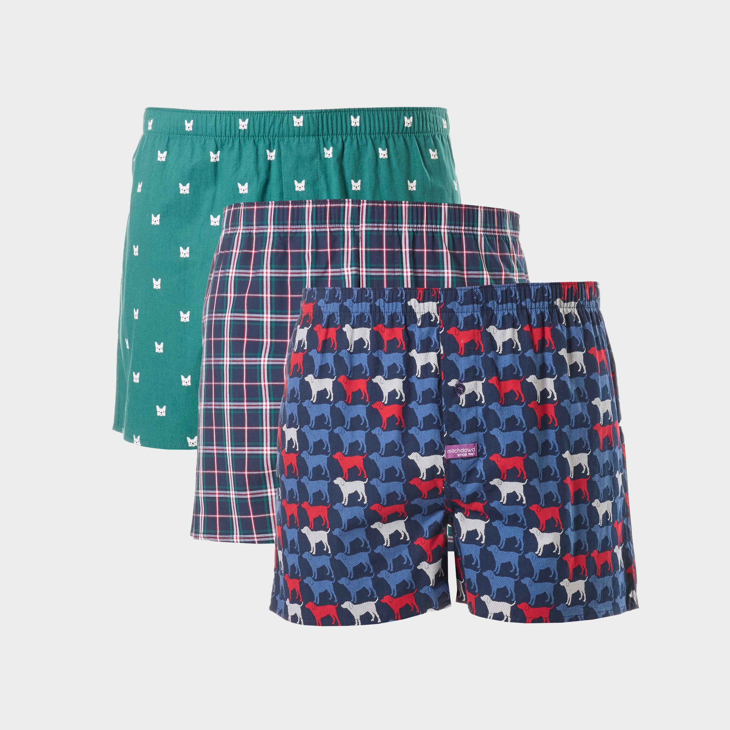 Men's Checker Labs Cotton Boxer Short 3 Pack - Navy - Image 1