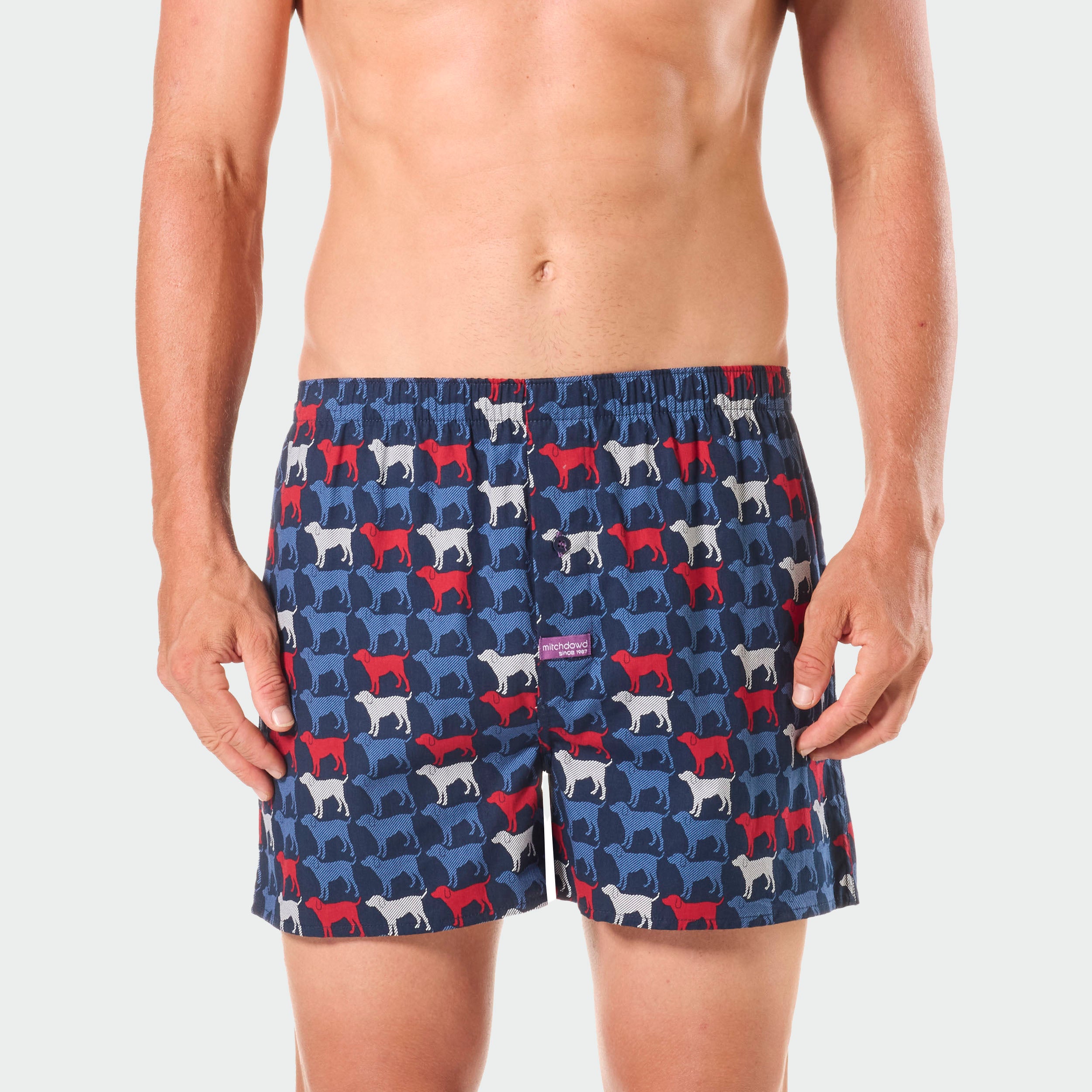 Men's Checker Labs Cotton Boxer Short 3 Pack - Navy - Image 2