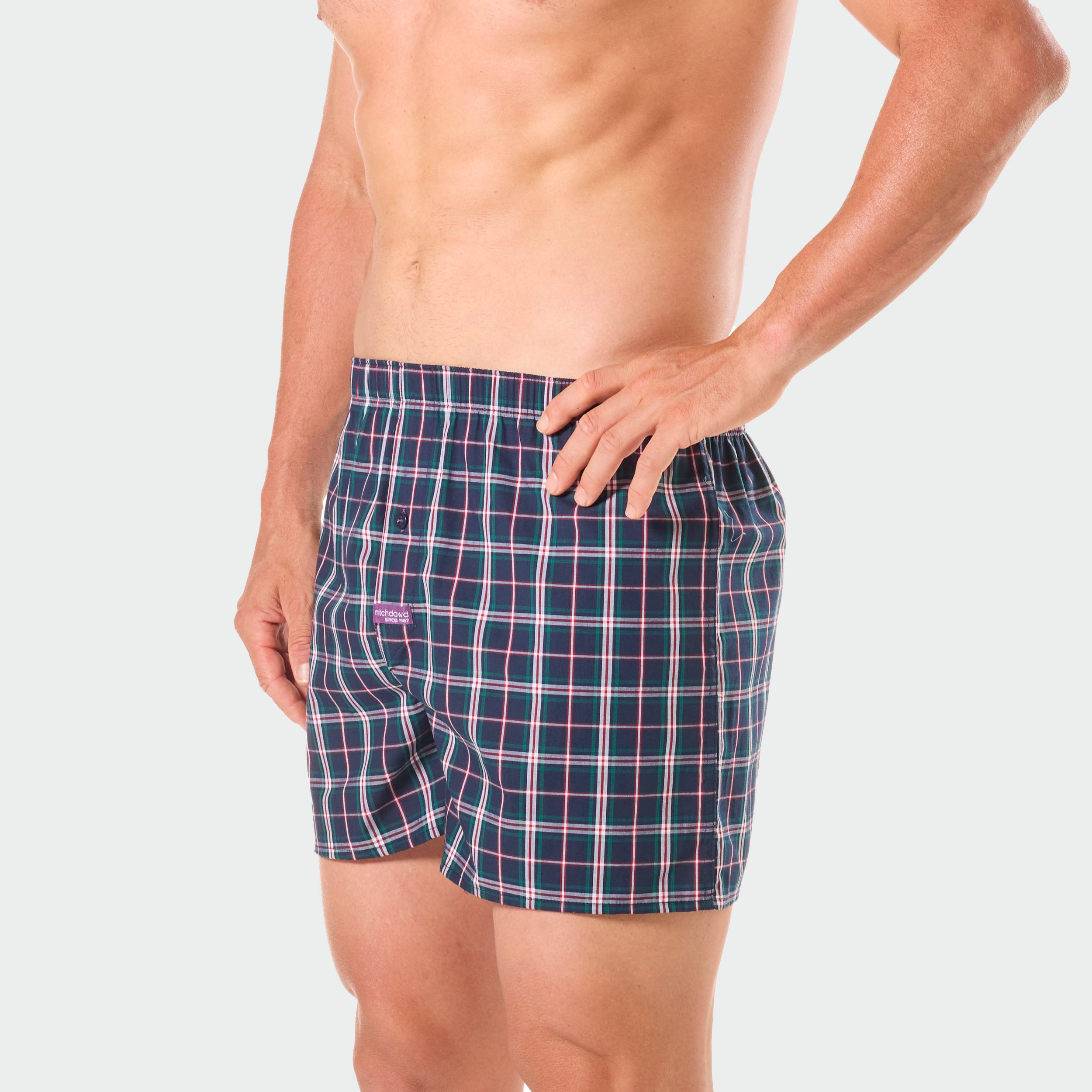 Men's Checker Labs Cotton Boxer Short 3 Pack - Navy - Image 3