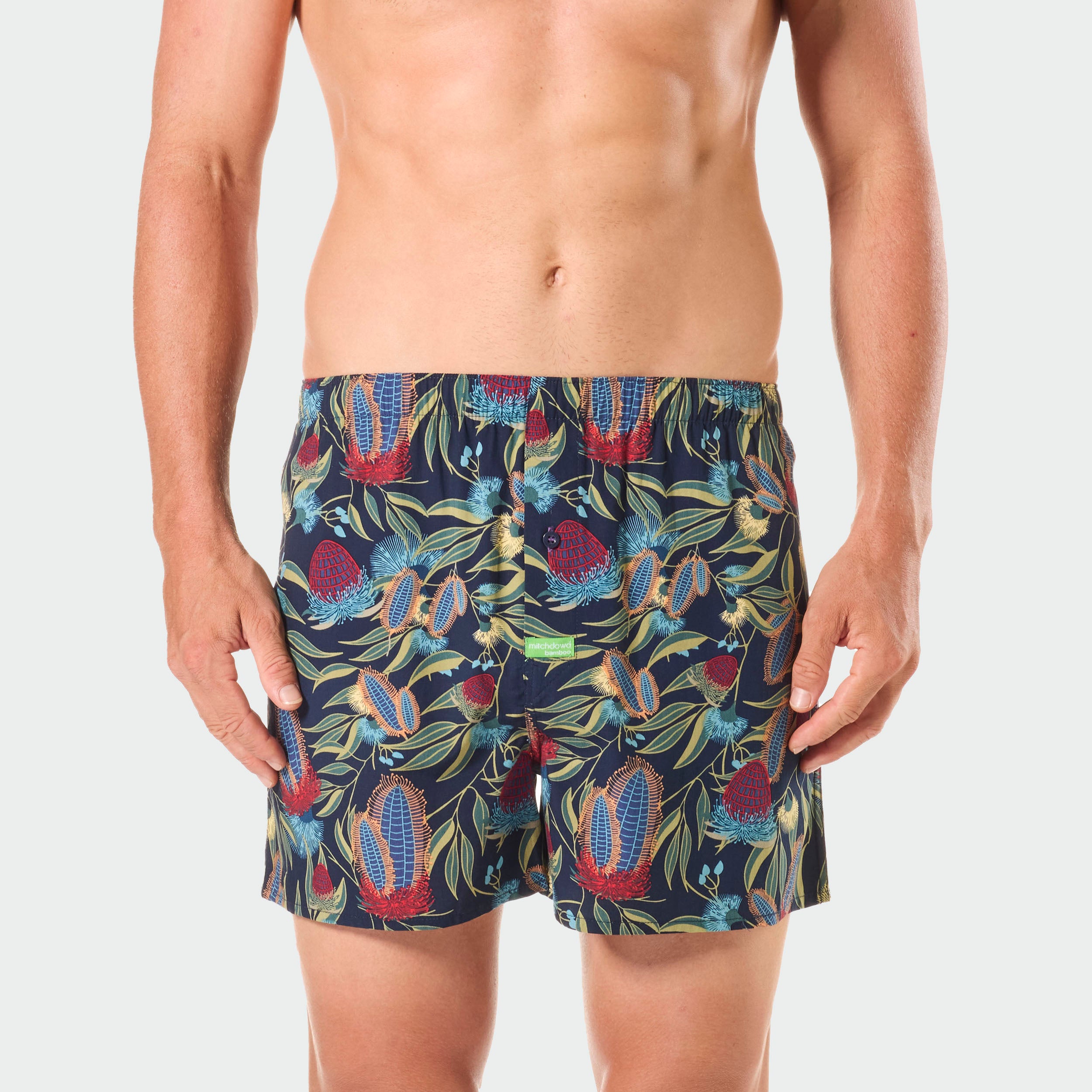 Men's Banksia Bamboo Boxer Shorts - Navy - Image 2