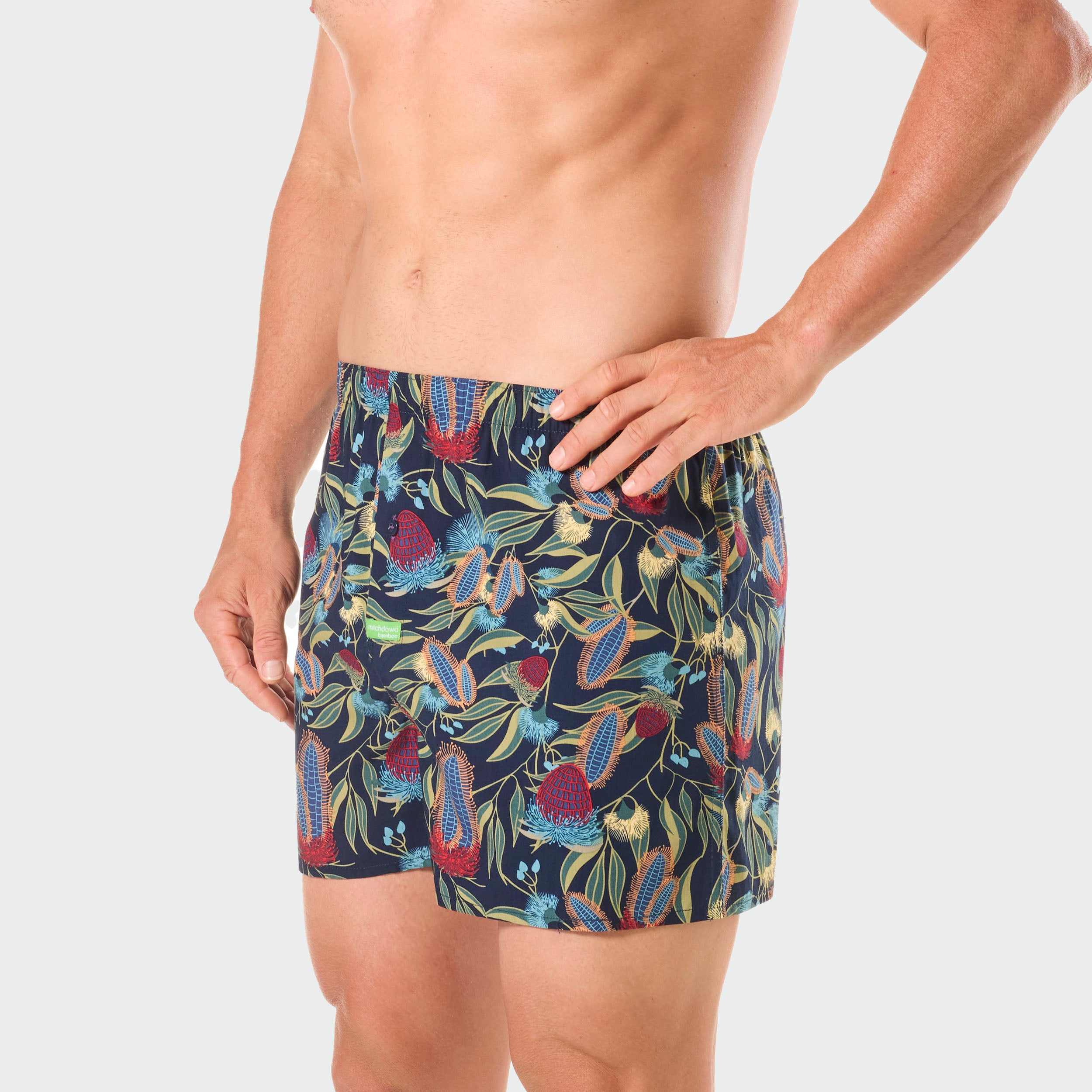 Men's Banksia Bamboo Boxer Shorts - Navy - Image 3