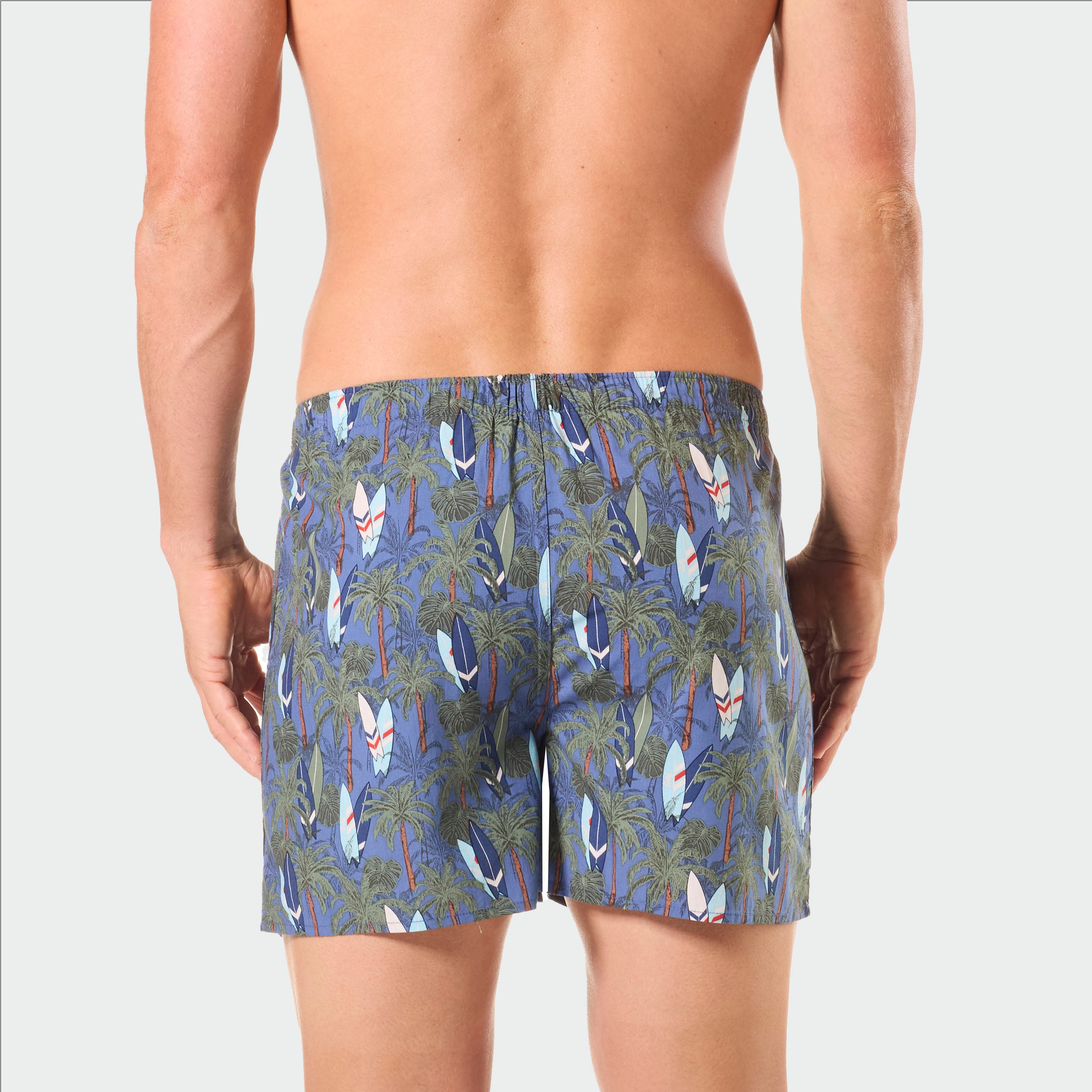 Mens Palm Boards Bamboo Boxer Shorts - Denim - Image 3