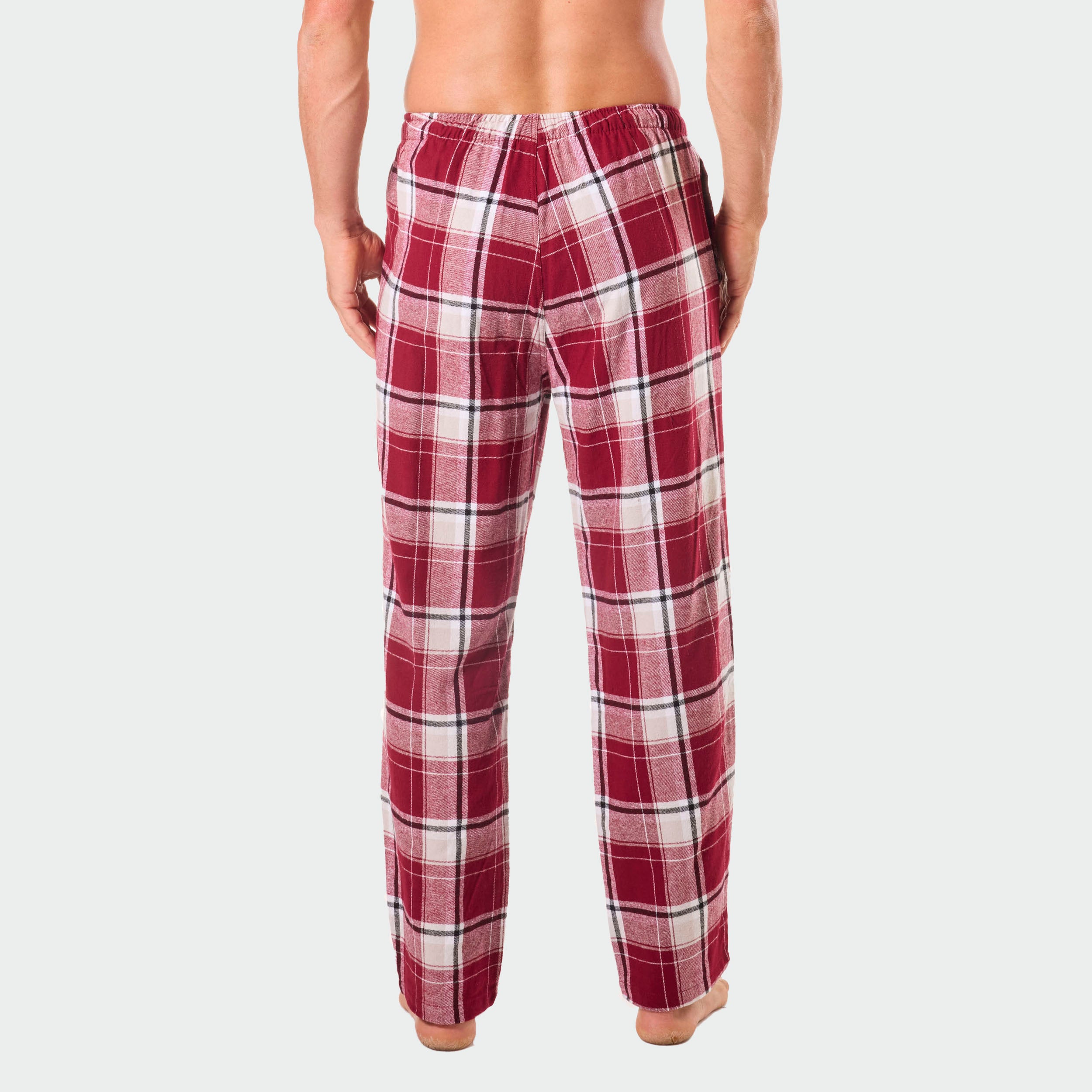 Men's Harry Check Cotton Flannel Sleep Pant - Red - Image 3