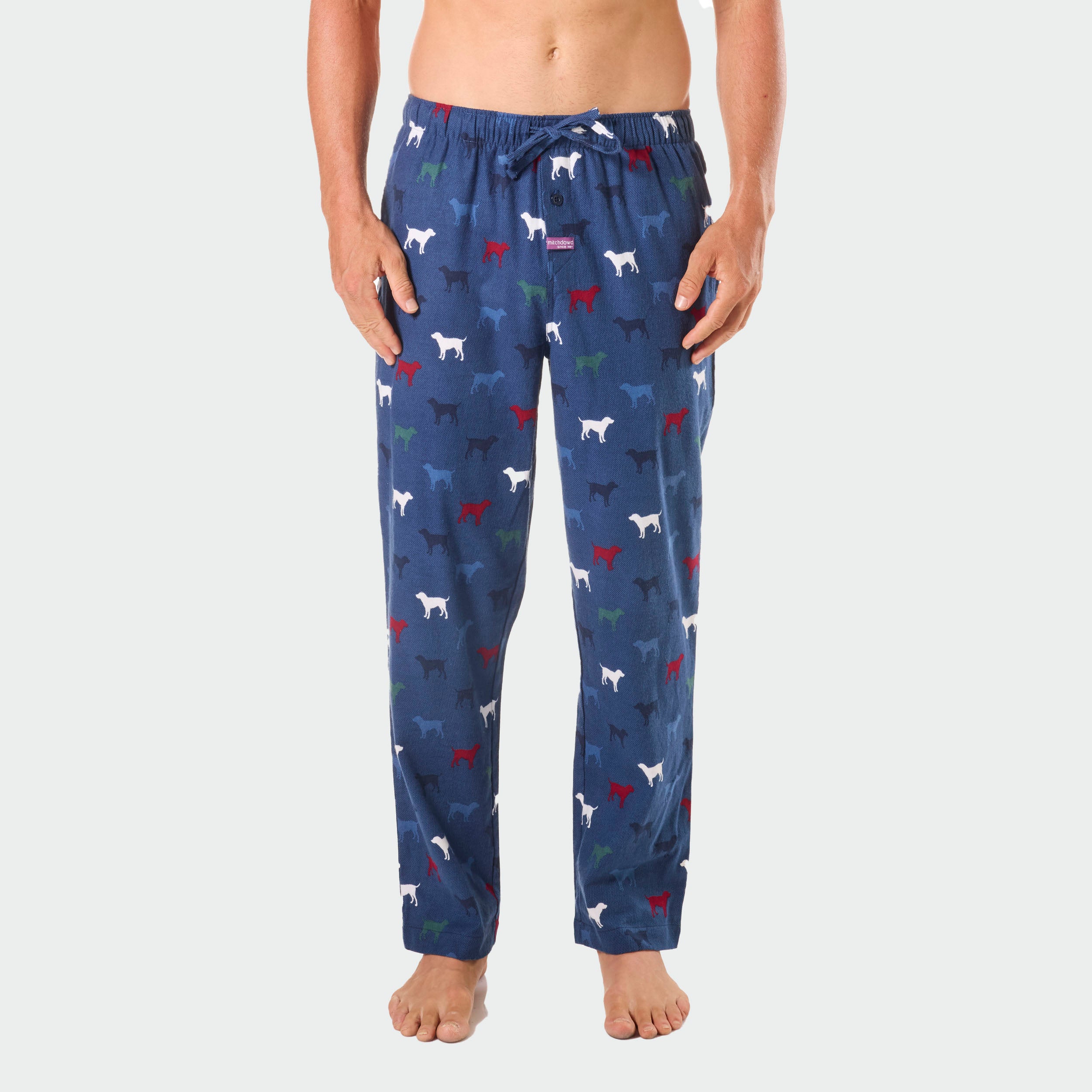 Men's Bow Wow Labs Cotton Flannel Sleep Pant - Blue - Image 1