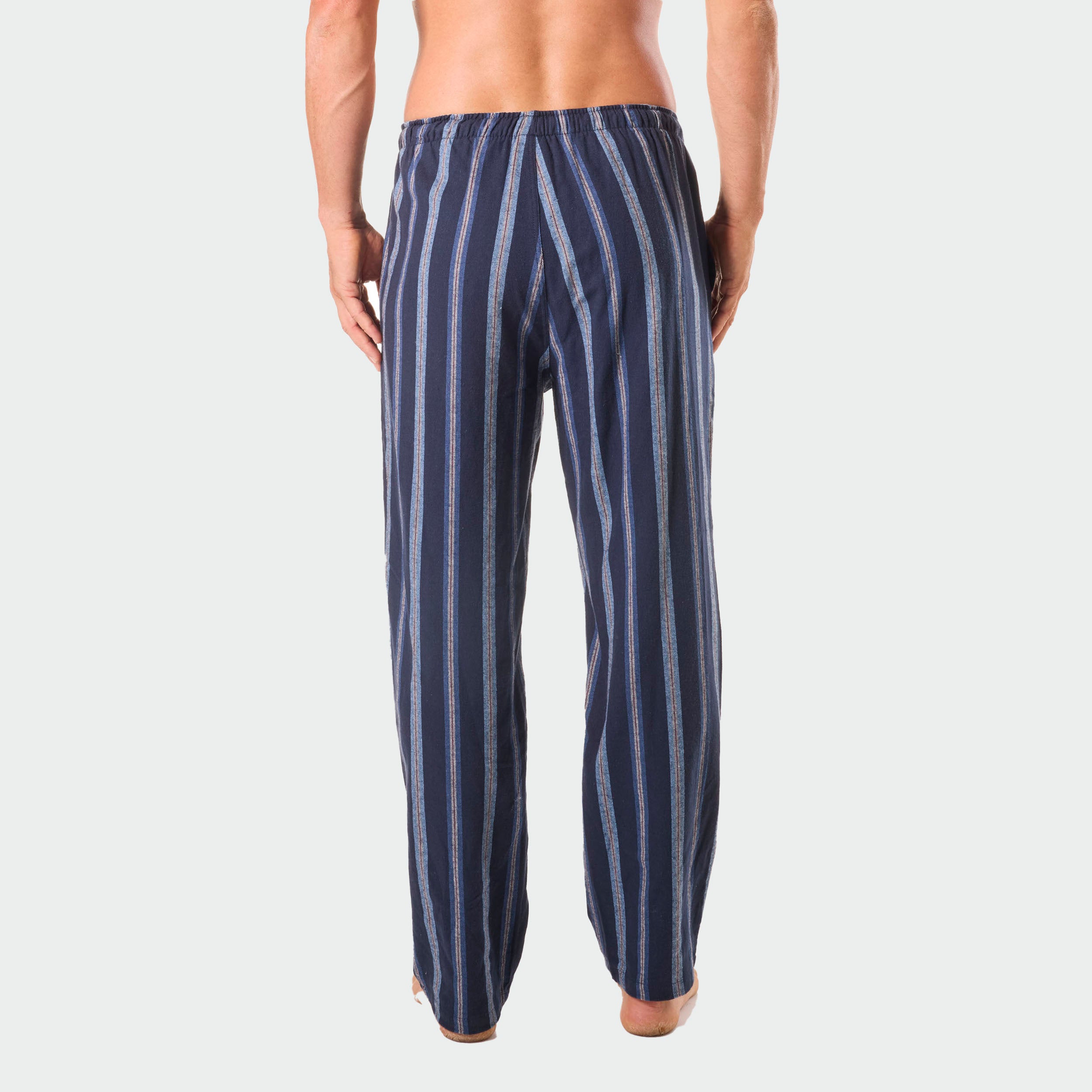 Men's Mason Stripe Cotton Flannel Sleep Pant - Navy - Image 3