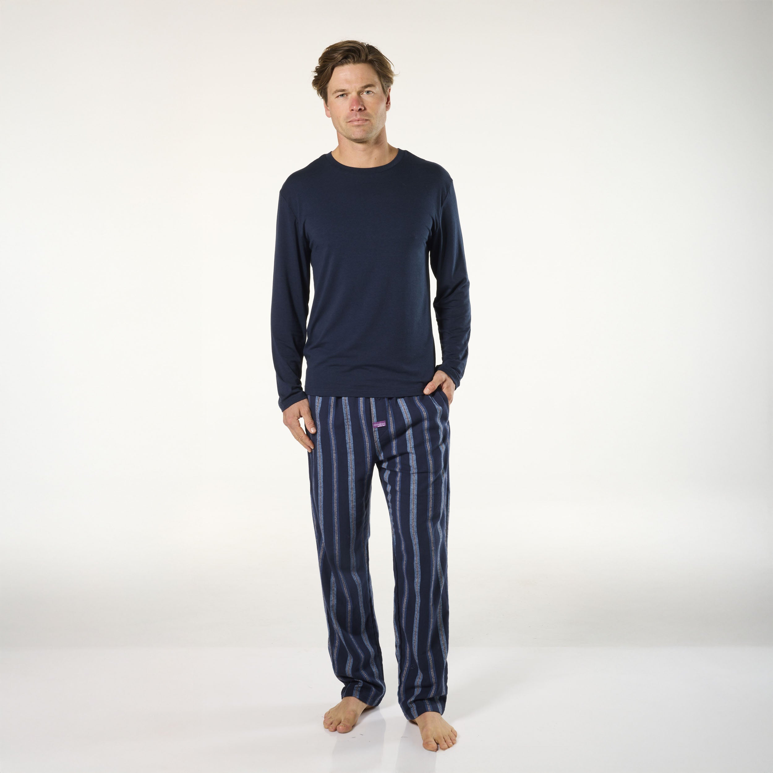 Men's Cotton Sleepwear Set | Relaxed Tee & Flannel Sleep Pants