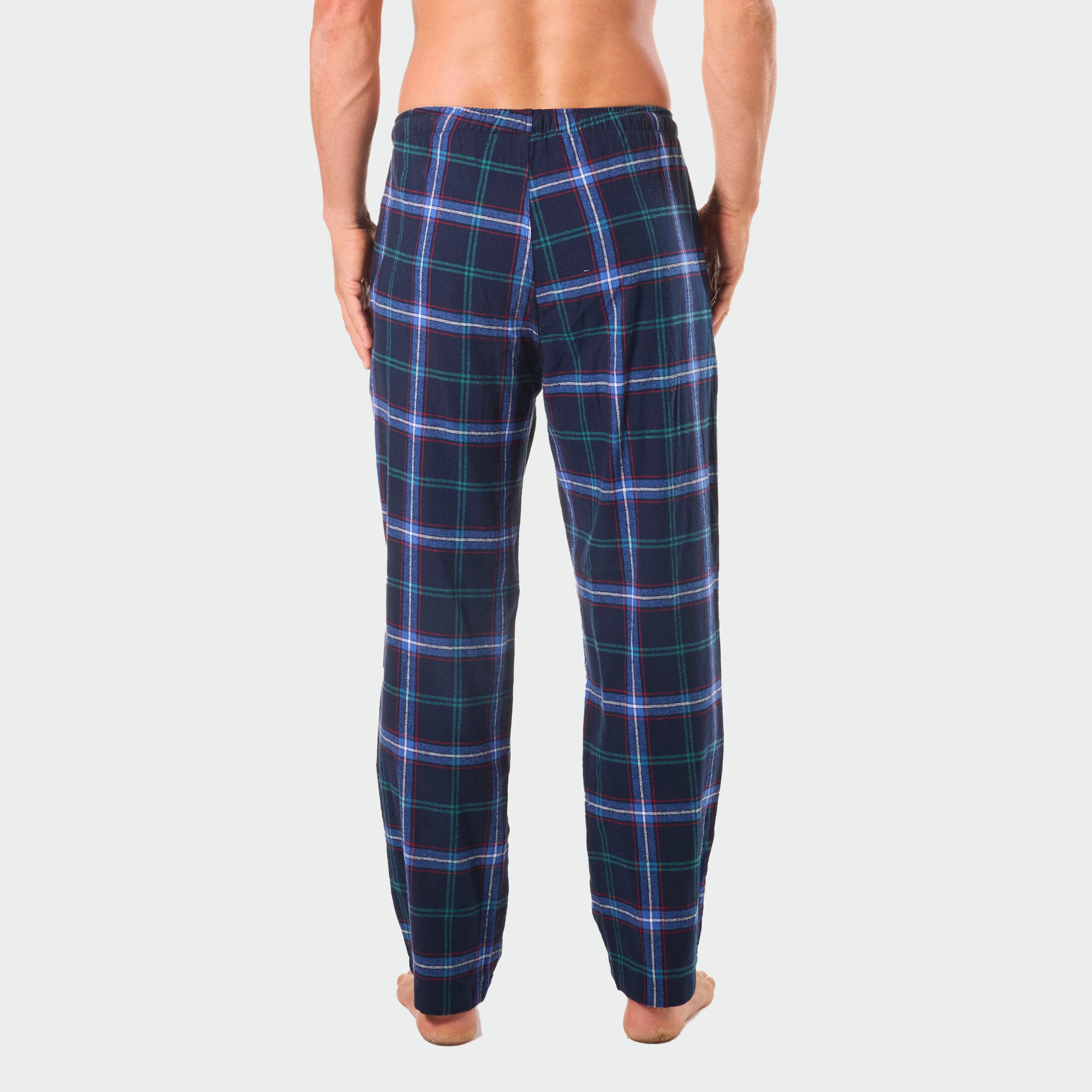 Men's Miles Check Cotton Flannel Sleep Pant - Navy - Image 3