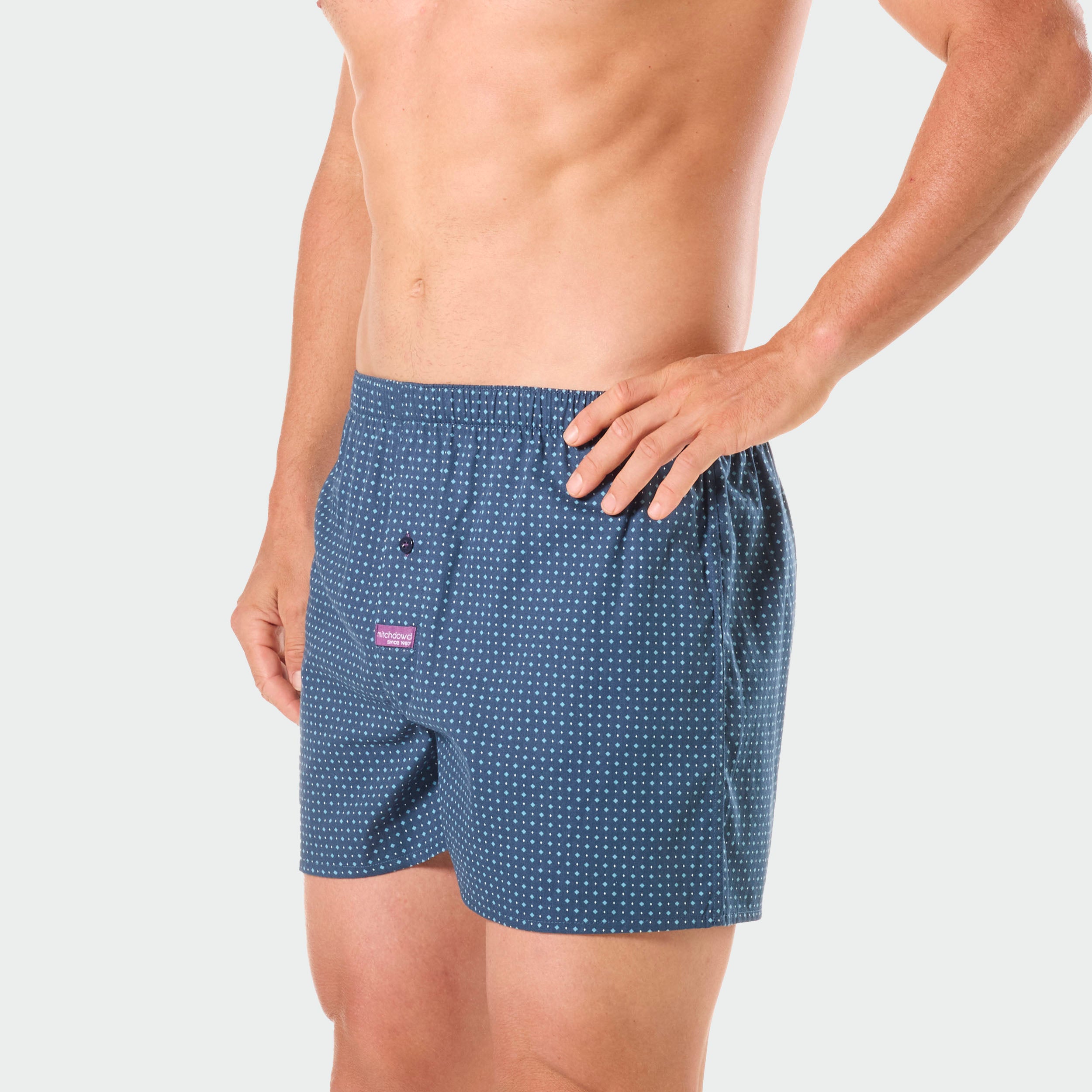 Mens Fun Cotton Boxer Short 5 Pack - Blue - Image 3