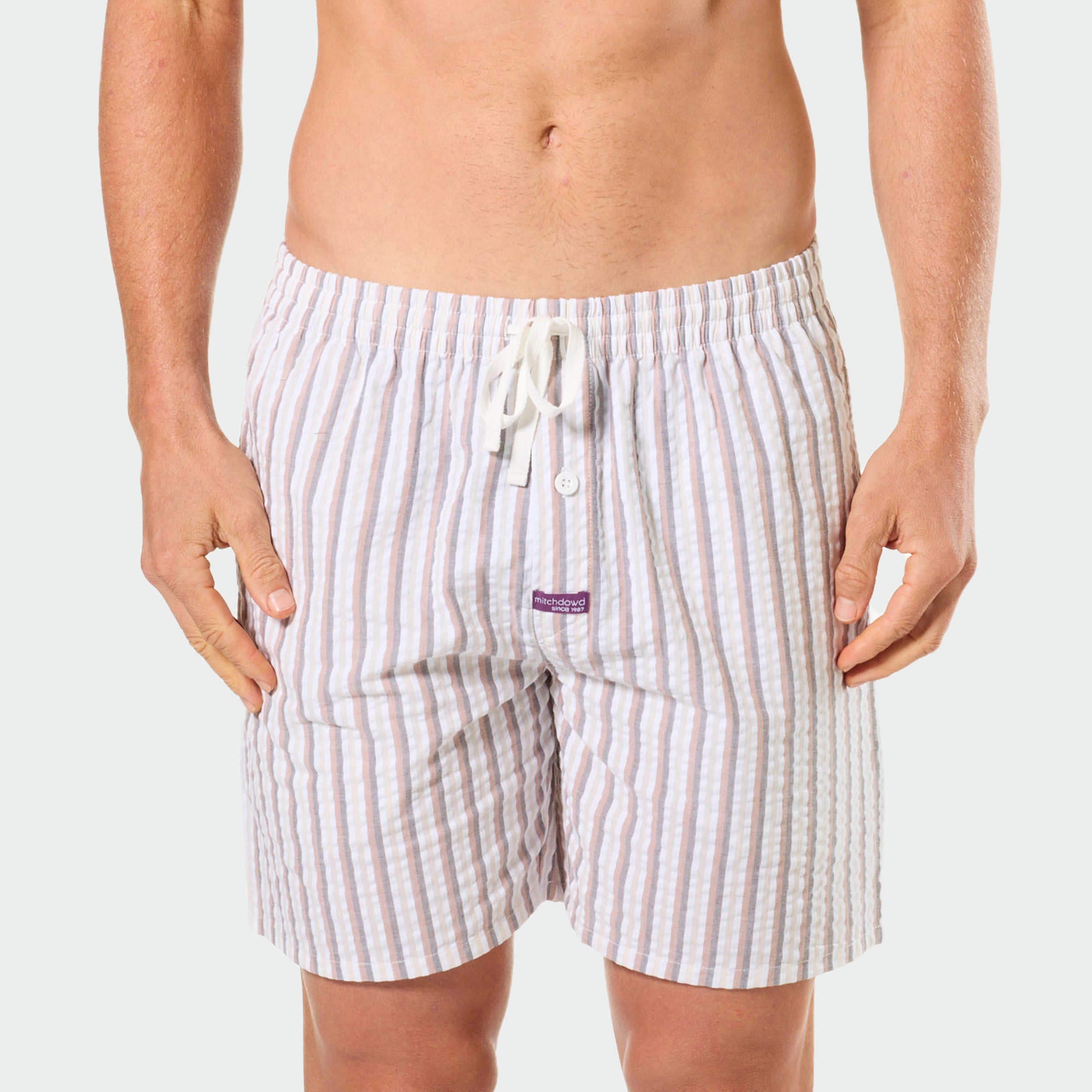 Mitchdowd Men’s Stripe Cotton Sleep Shorts