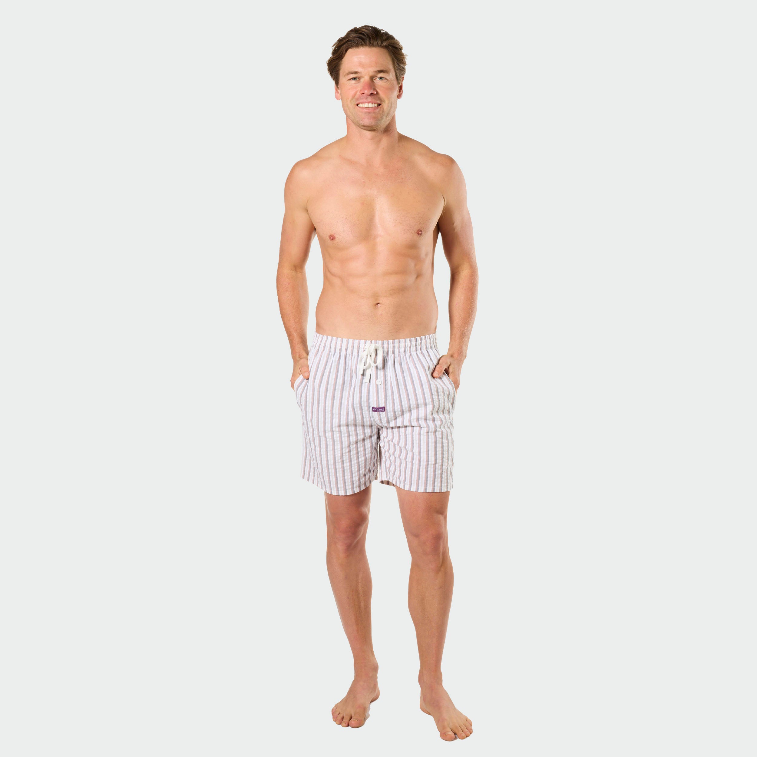 Mitchdowd Men’s Stripe Cotton Sleep Shorts