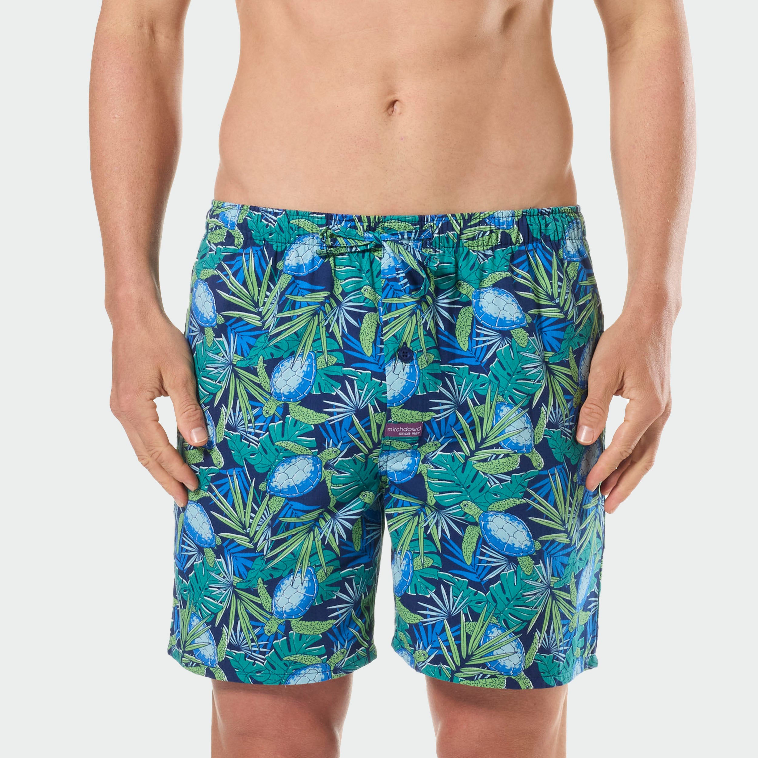 Mitchdowd Mens Turtle Tropic Sleep Shorts