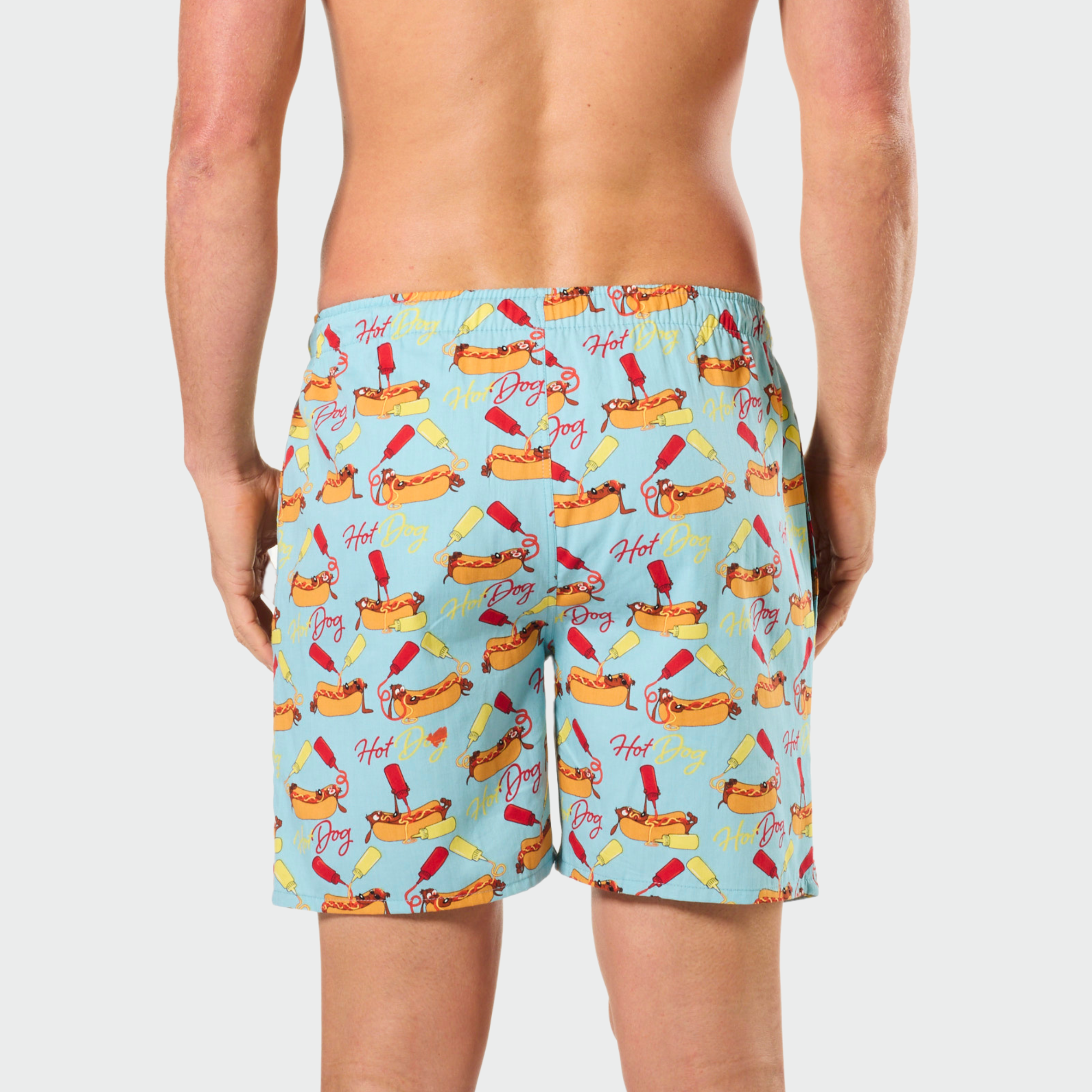 Mitch Dowd Men's 2Pack Boxer Shorts Hot Dog Print & Green Check