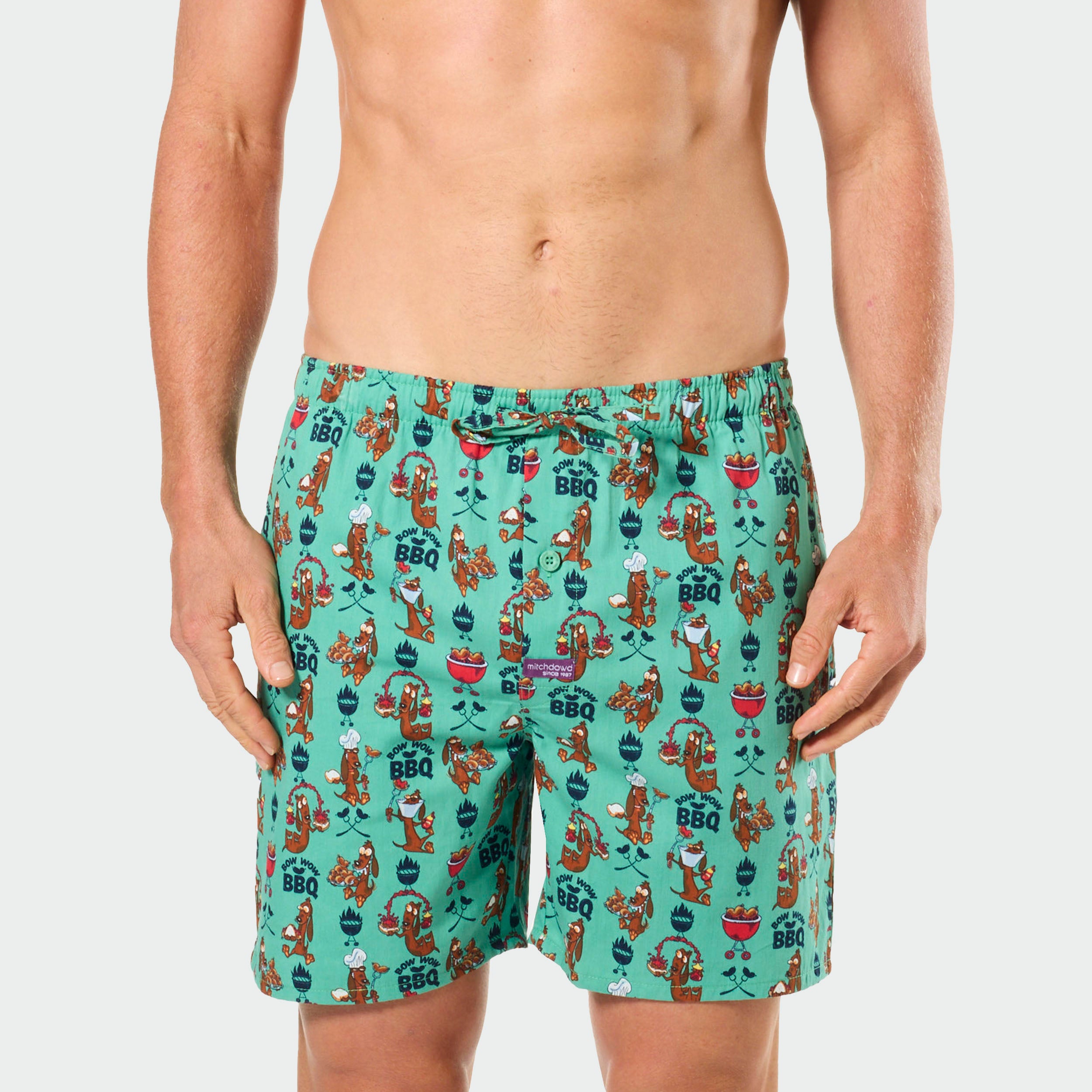 Mitch Dowd Men's Sleep Shorts BBQ Design