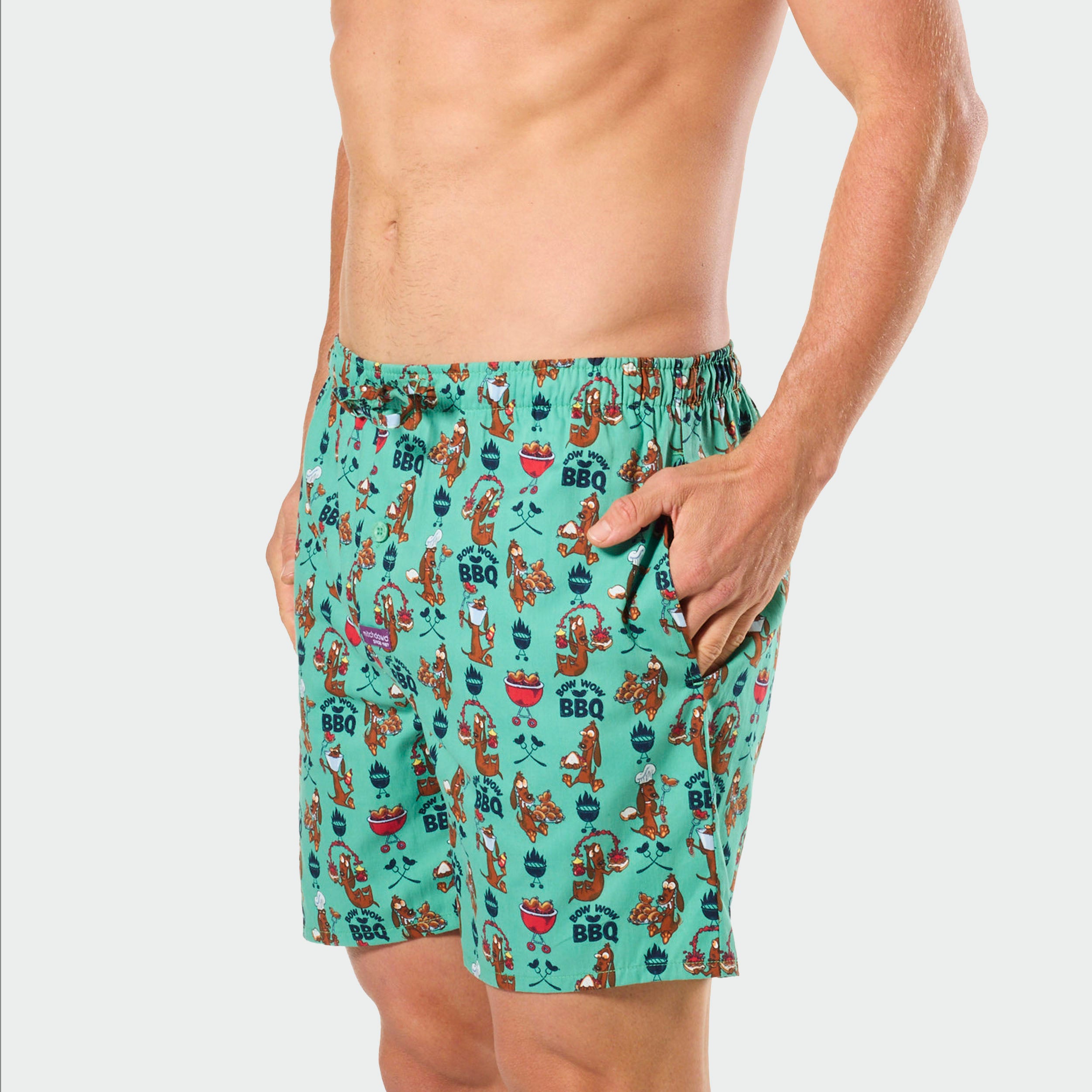 Mitch Dowd Men's Sleep Shorts BBQ Design